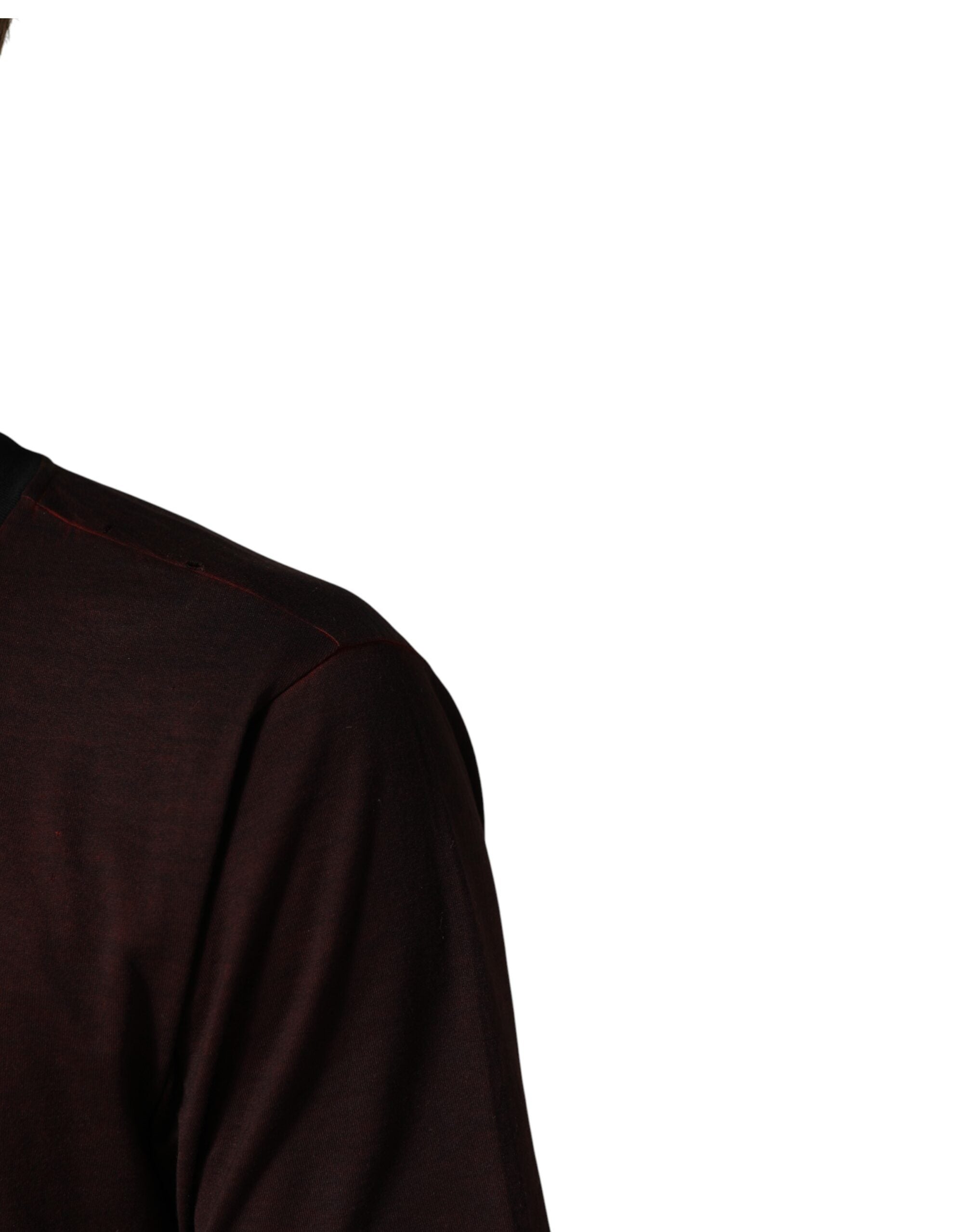 Dolce & Gabbana Maroon DG Crown Cotton Crew Neck Men Men's T-shirt