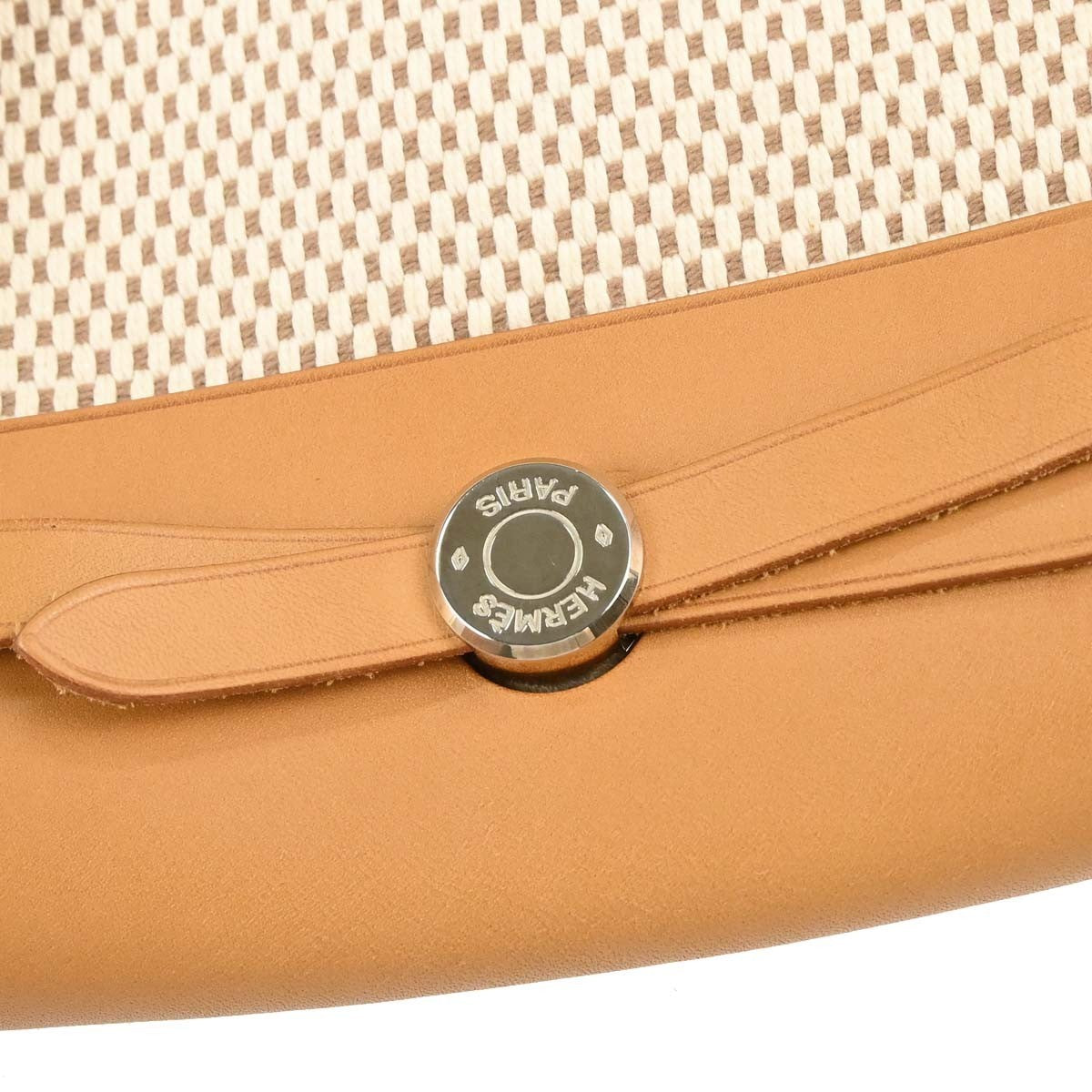 Hermes Herbag Toile And Leather Beige Canvas Handbag (Pre-Owned)