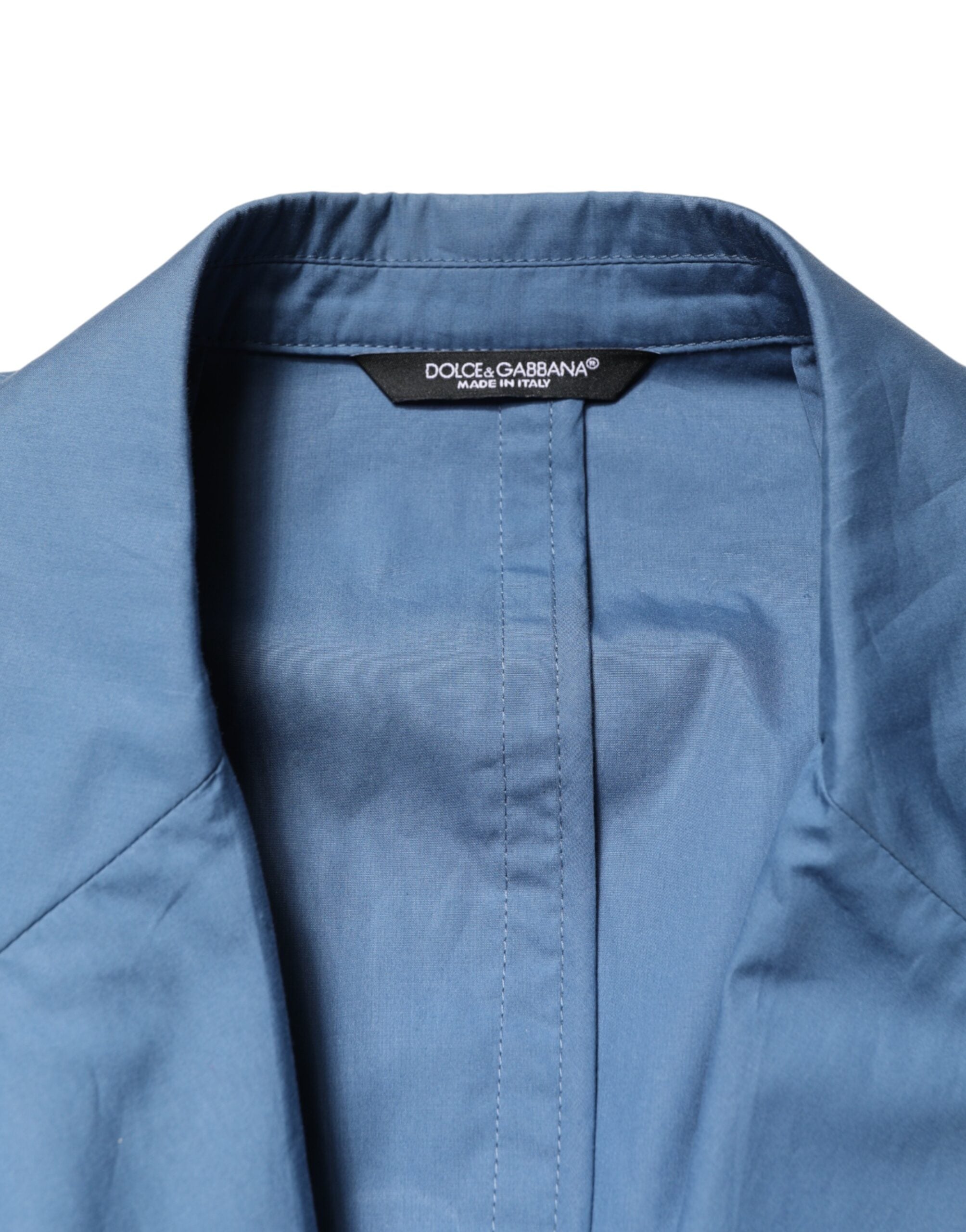 Dolce & Gabbana Blue Cotton Double Breasted 2 Piece Men's Suit (Pre-Owned)