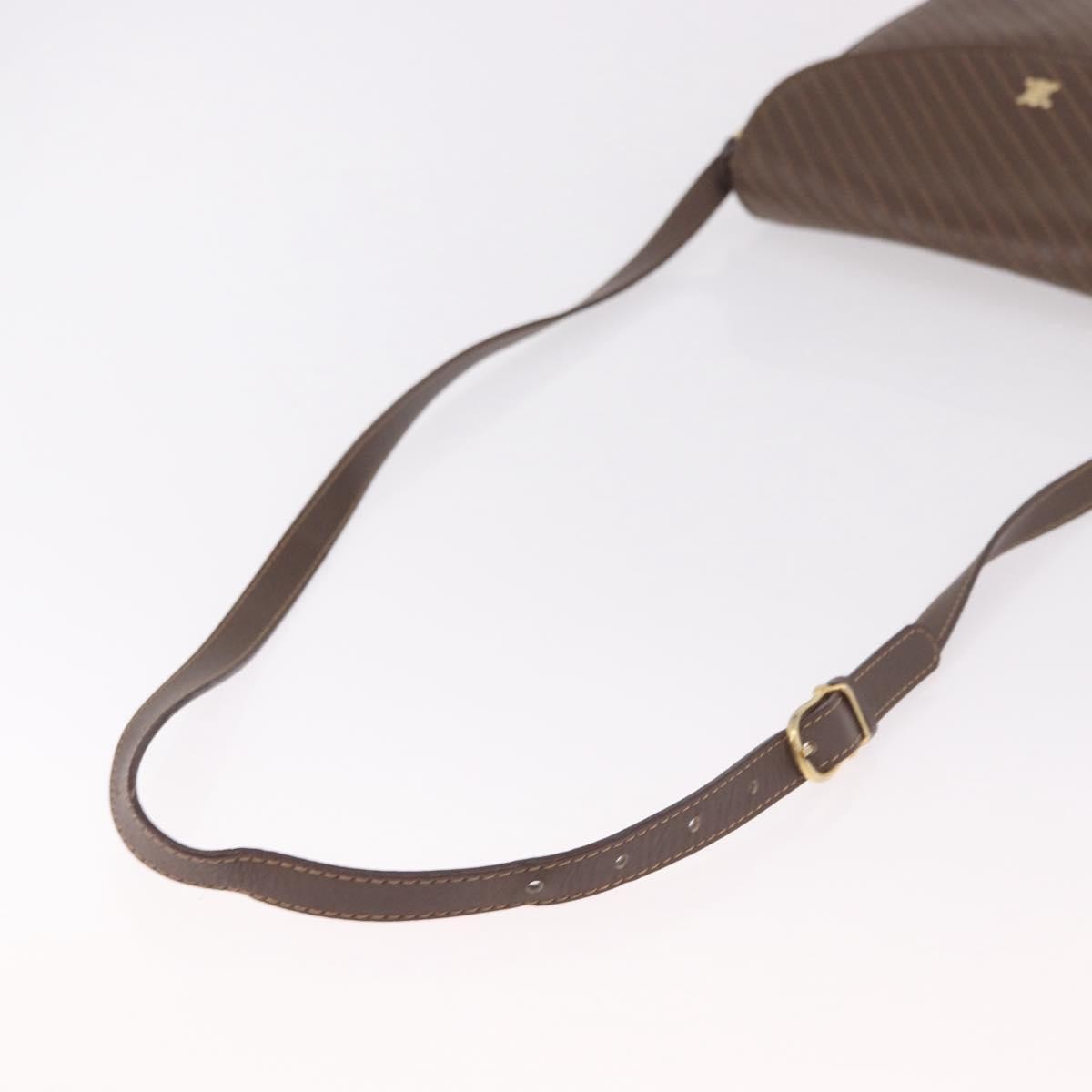 Celine Macadam Leather Brown Leather Shoulder Bag Bag (Pre-Owned)