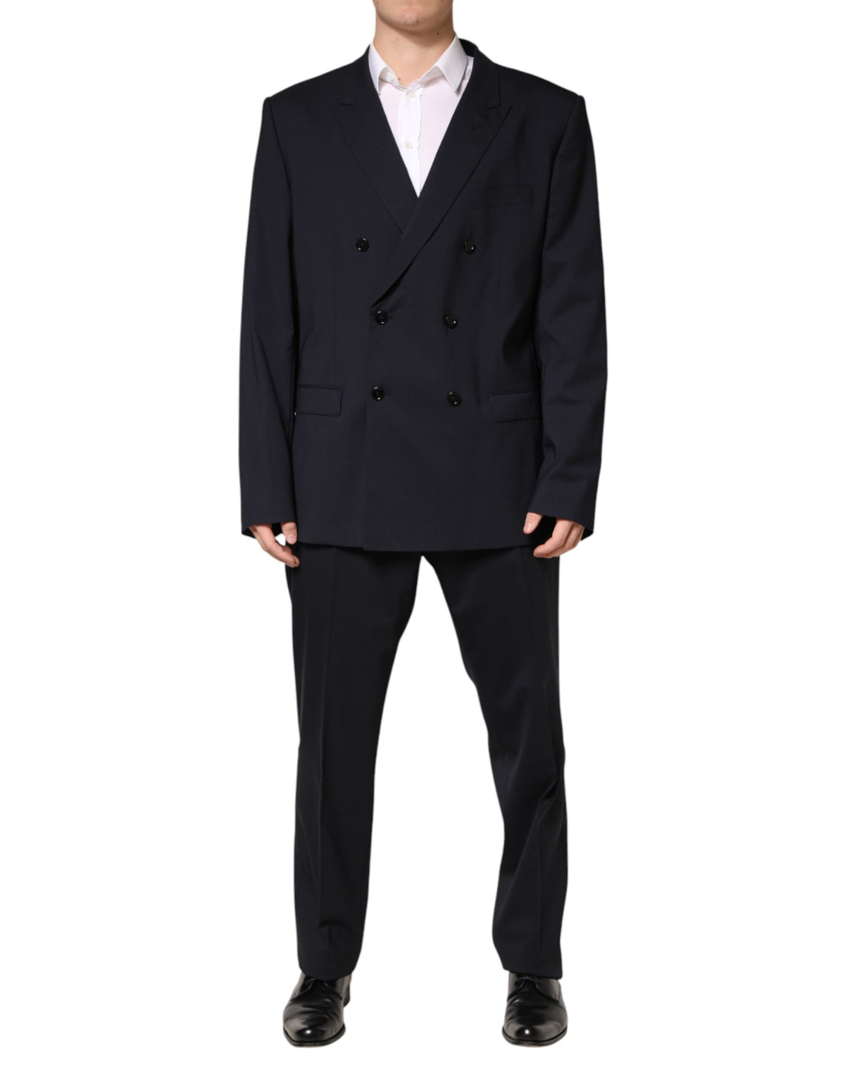 Dolce & Gabbana Blue Wool Double Breasted 2 Piece Men Men's Suit (Pre-Owned)
