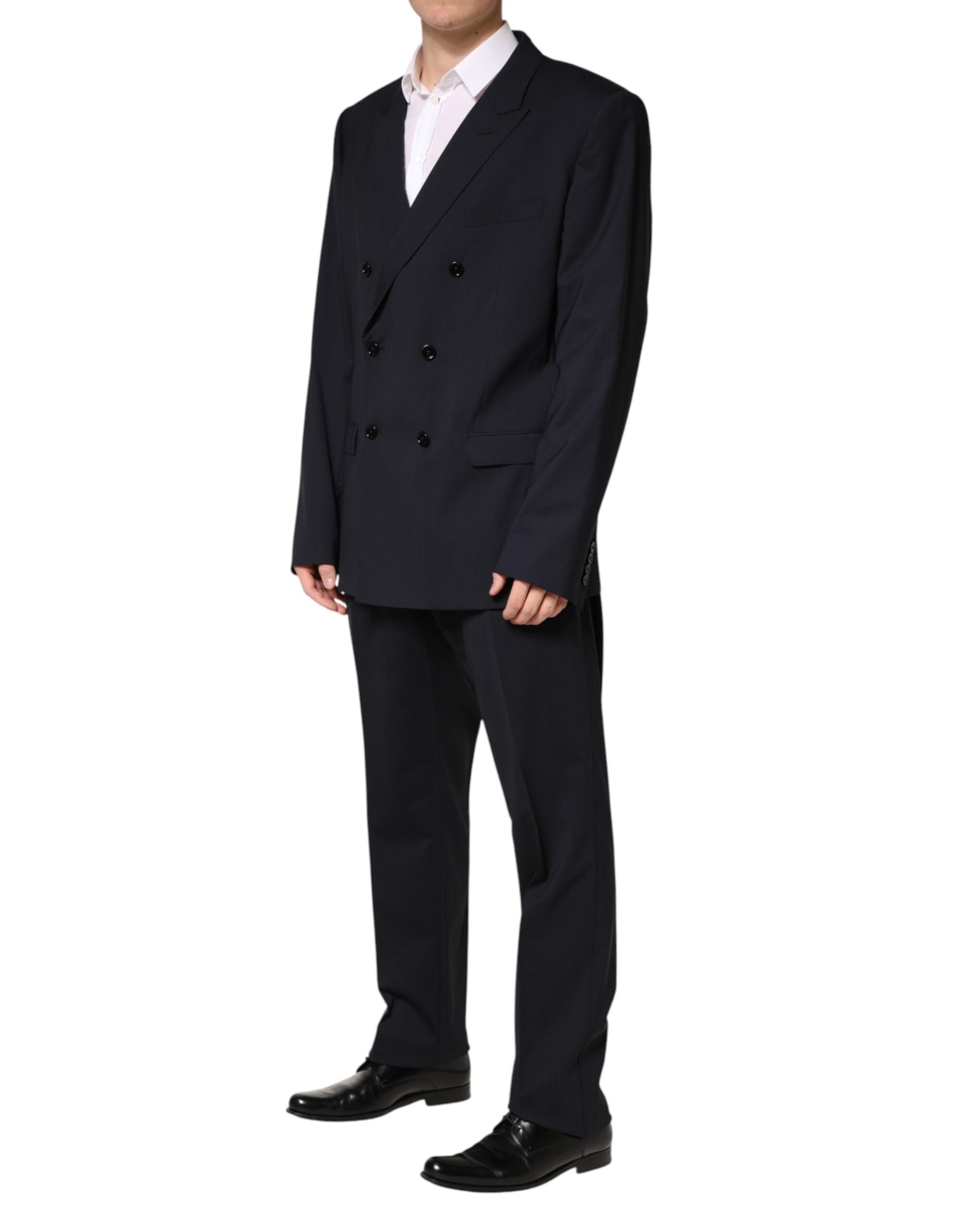 Dolce & Gabbana Blue Wool Double Breasted 2 Piece Men Men's Suit (Pre-Owned)