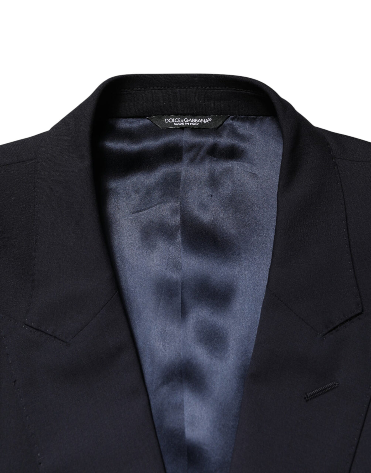 Dolce & Gabbana Blue Wool Double Breasted 2 Piece Men Men's Suit (Pre-Owned)