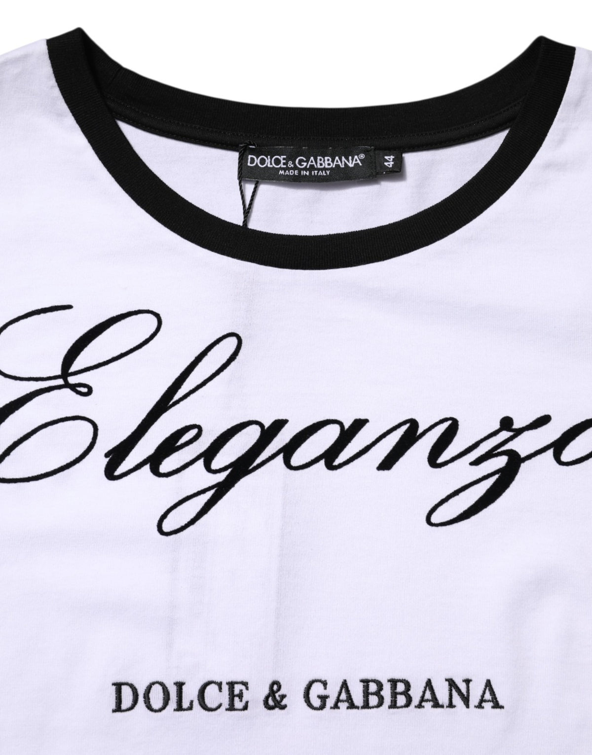 Dolce & Gabbana White Eleganza Cotton Crew Neck Tee Women's T-shirt