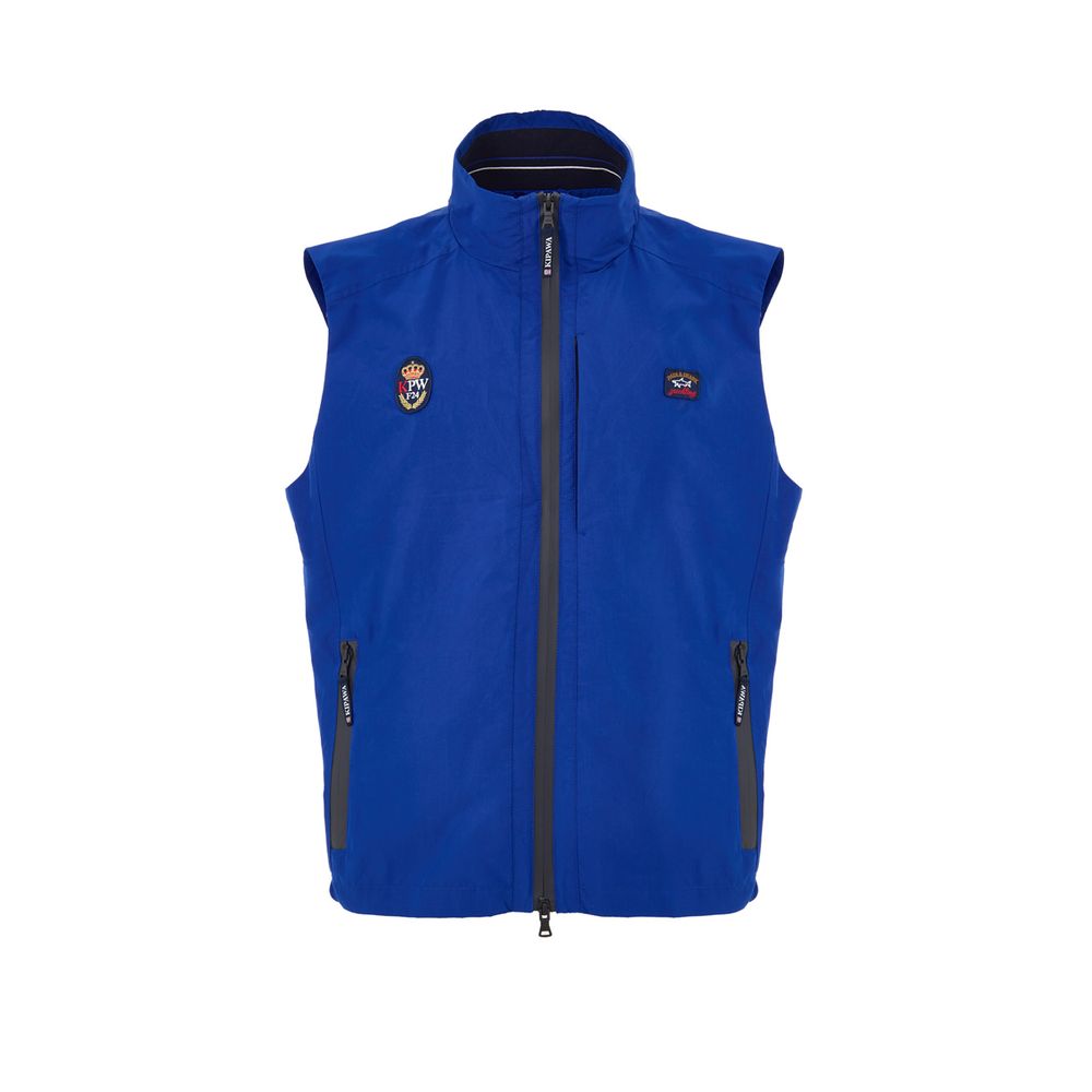 Paul & Shark Blue Polyester Sleveless Men's Jacket
