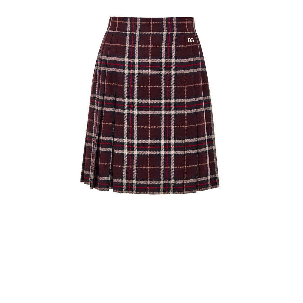 Dolce & Gabbana Bordeaux Wool Mini Women's Skirt