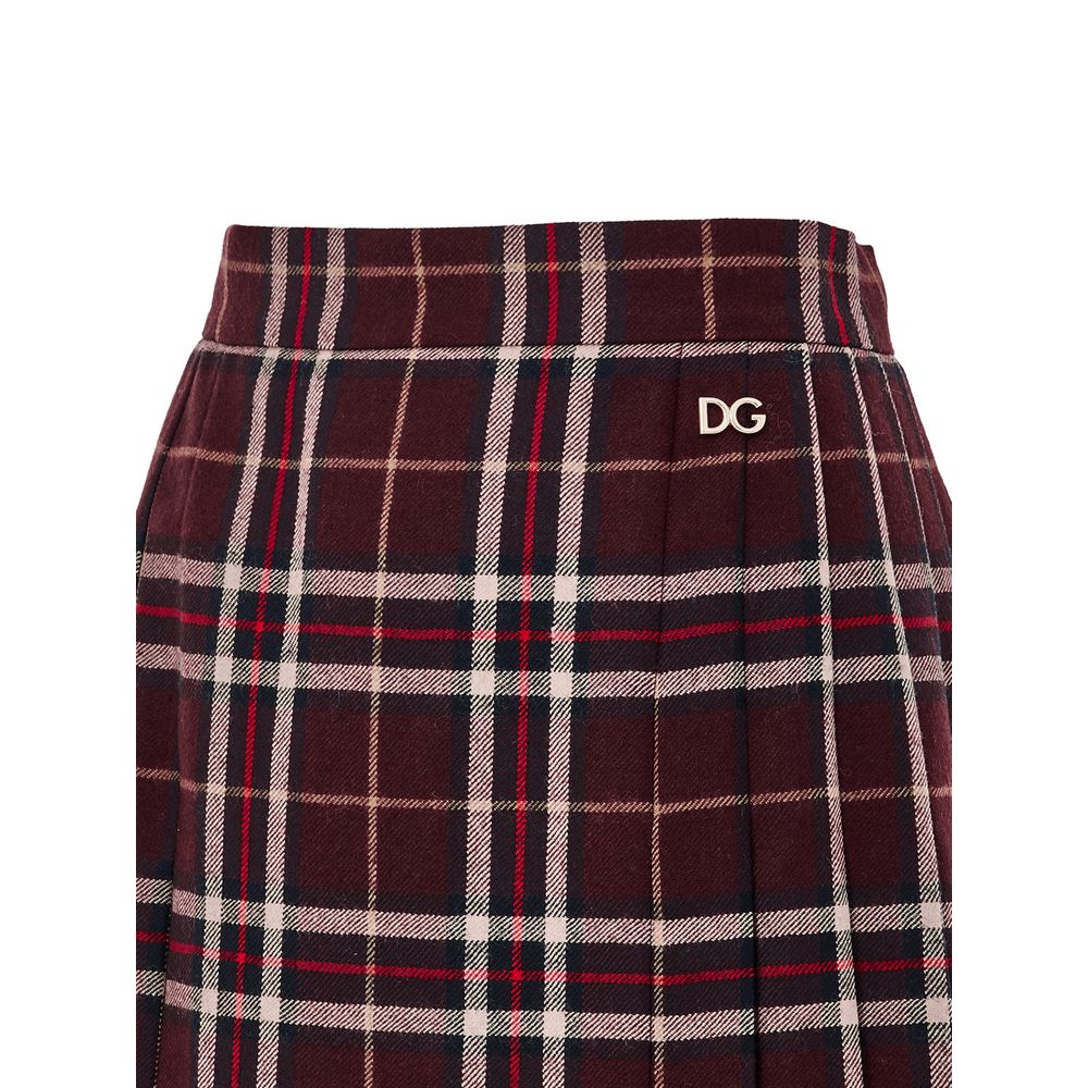 Dolce & Gabbana Bordeaux Wool Mini Women's Skirt