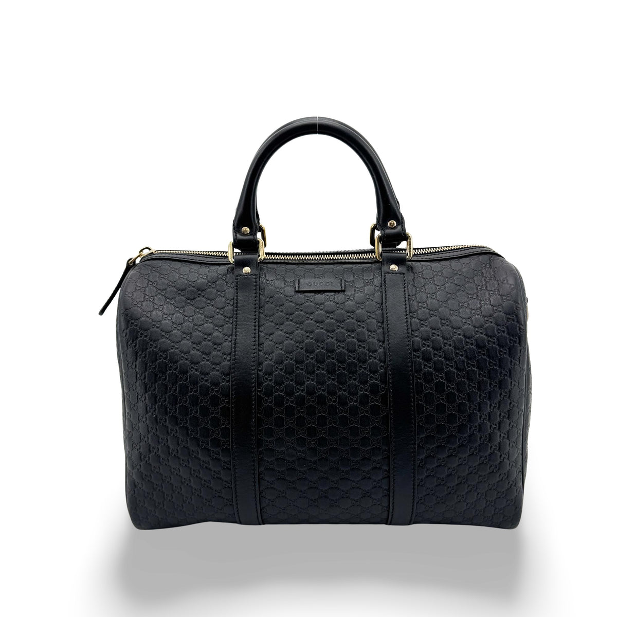 Gucci Joy Boston Microguccissima Leather Black Leather Handbag (Pre-Owned)