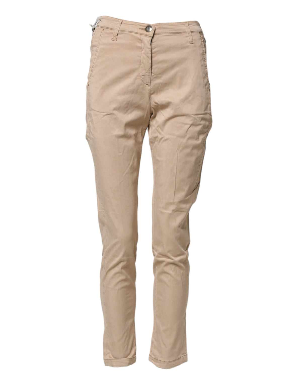 Jacob Cohen Beige Lyocell Skinny High Waist Chino Casual Women's Pants (Pre-Owned)