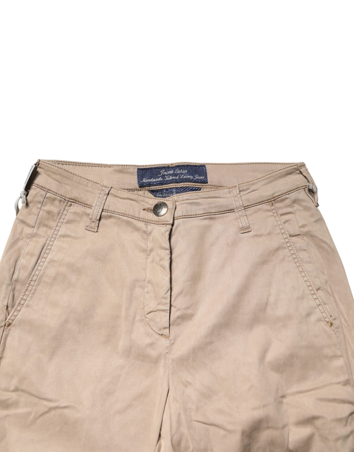 Jacob Cohen Beige Lyocell Skinny High Waist Chino Casual Women's Pants (Pre-Owned)