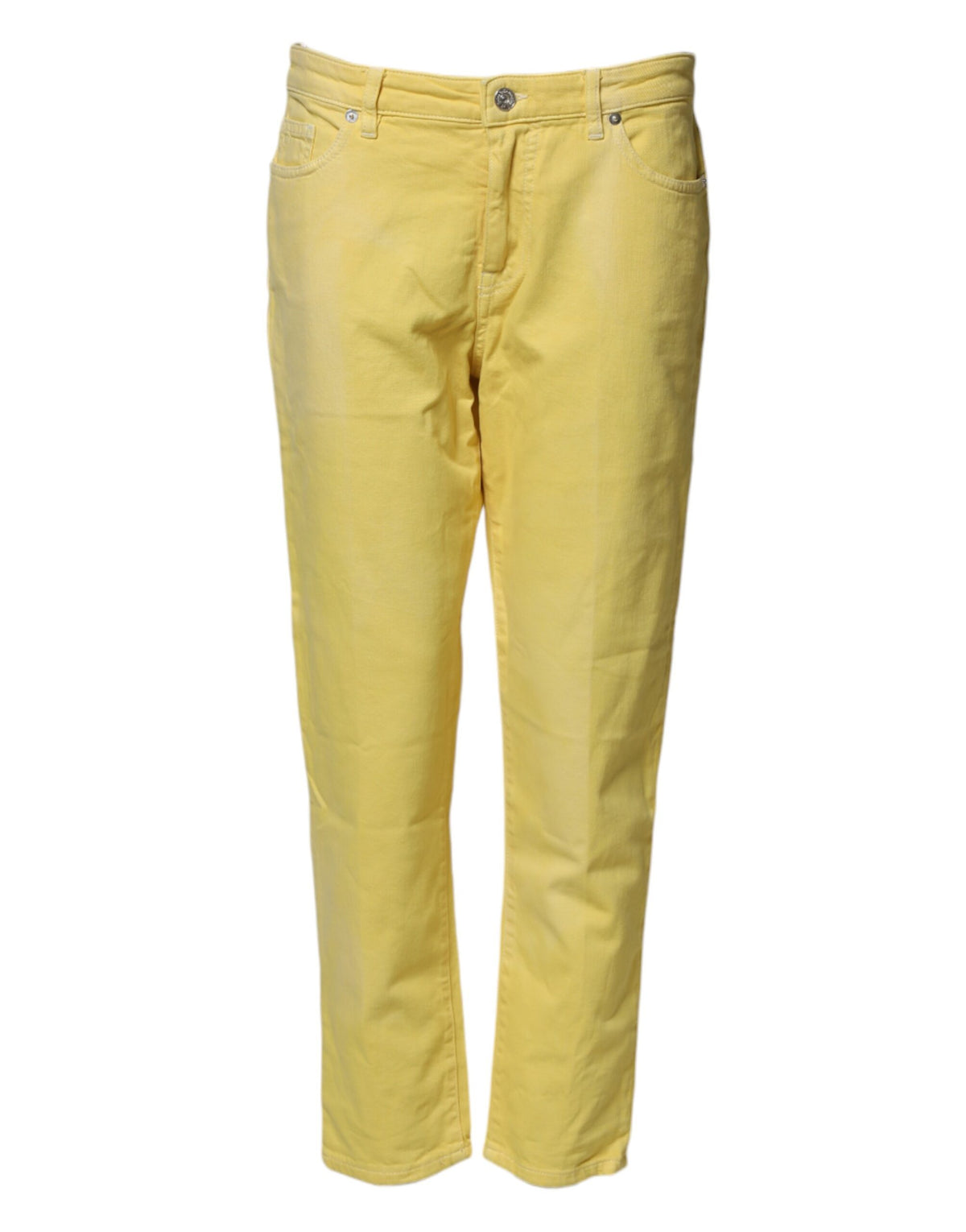 Nine In The Morning Yellow Tapered Mid Waist Denim Trouser Women's Jeans (Pre-Owned)