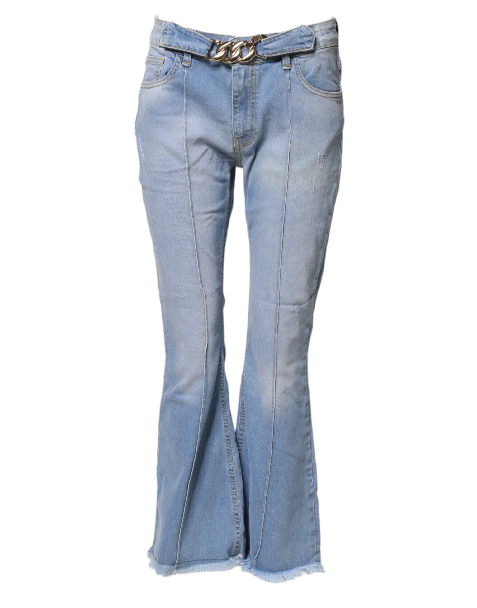 CRISTINAEFFE Light Blue Washed High Waist Bootcut Denim Women's Jeans (Pre-Owned)