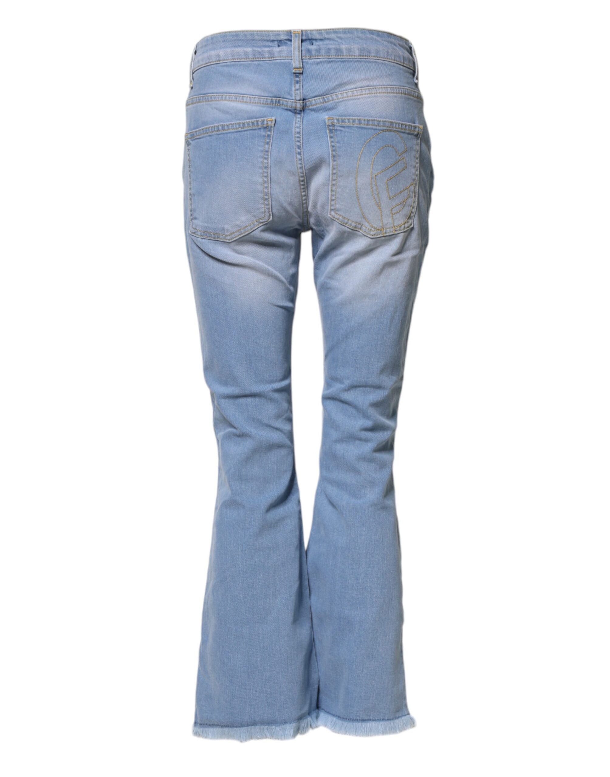 CRISTINAEFFE Light Blue Washed High Waist Bootcut Denim Women's Jeans (Pre-Owned)