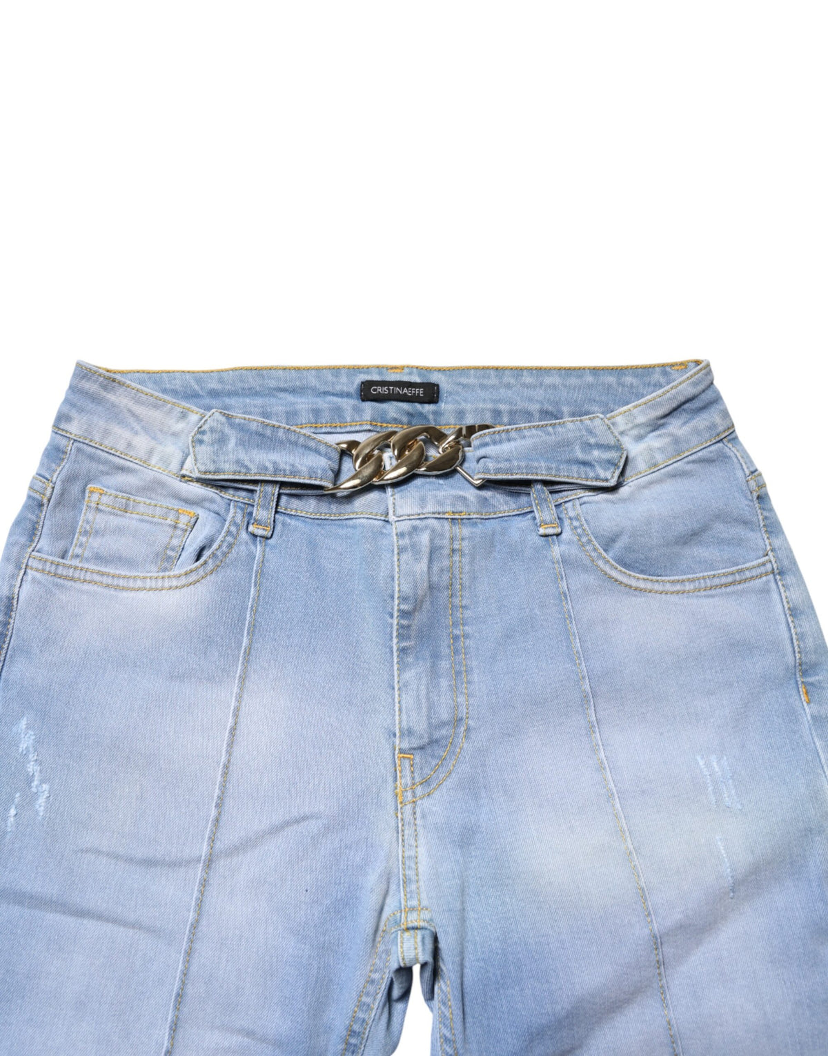 CRISTINAEFFE Light Blue Washed High Waist Bootcut Denim Women's Jeans (Pre-Owned)