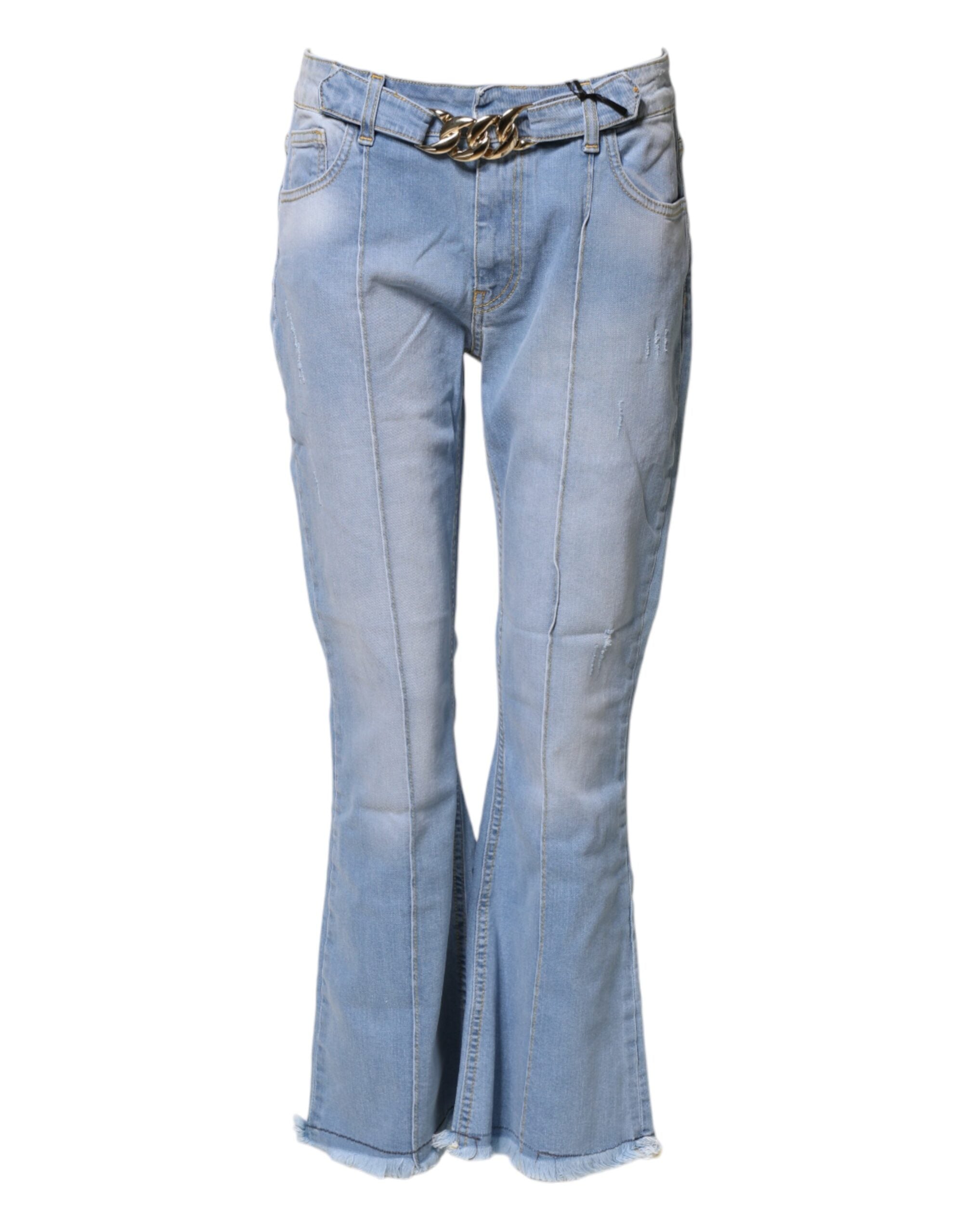 CRISTINAEFFE Light Blue Washed High Waist Bootcut Denim Women's Jeans (Pre-Owned)