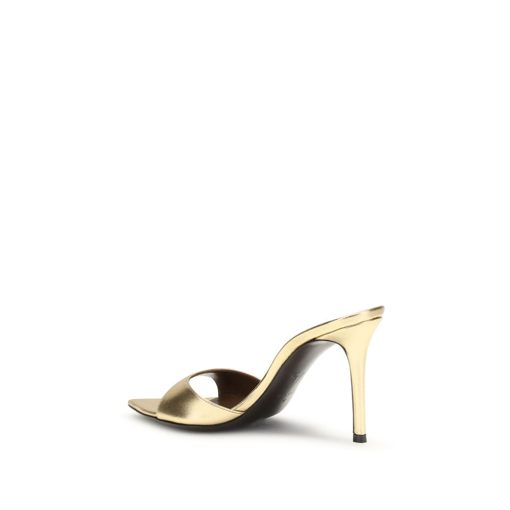 Giuseppe Zanotti Gold Leather Stiletto Heel Women's Sandals