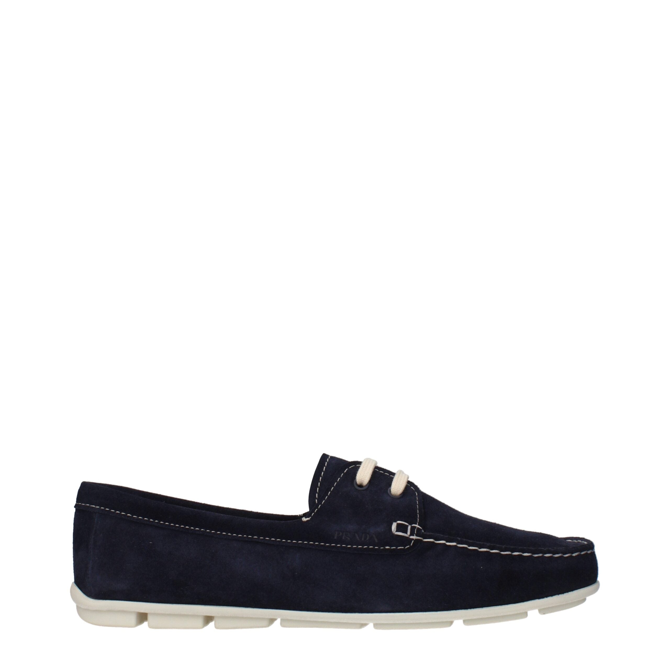 Prada Blue Leather Slip-On Women's Loafers