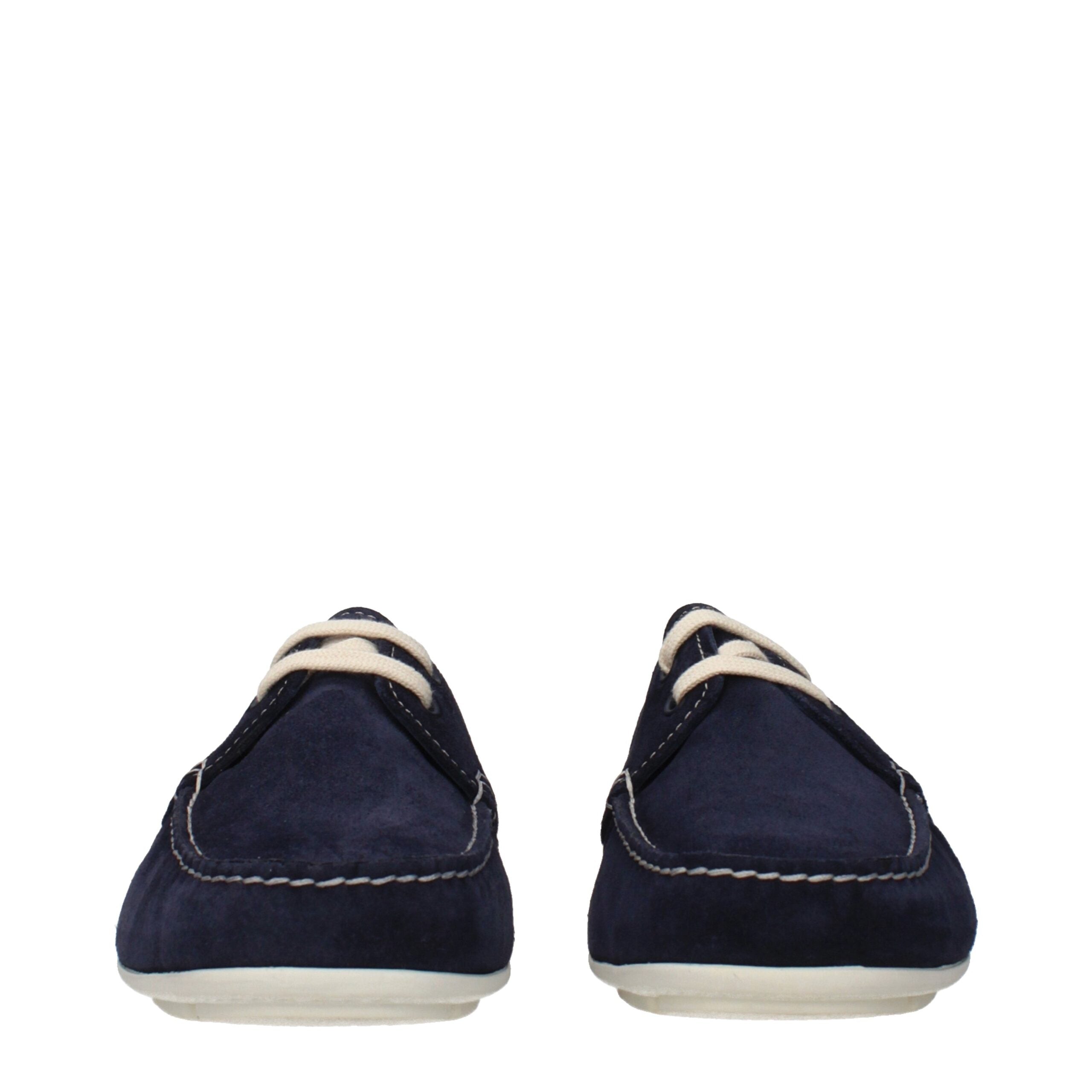 Prada Blue Leather Slip-On Women's Loafers