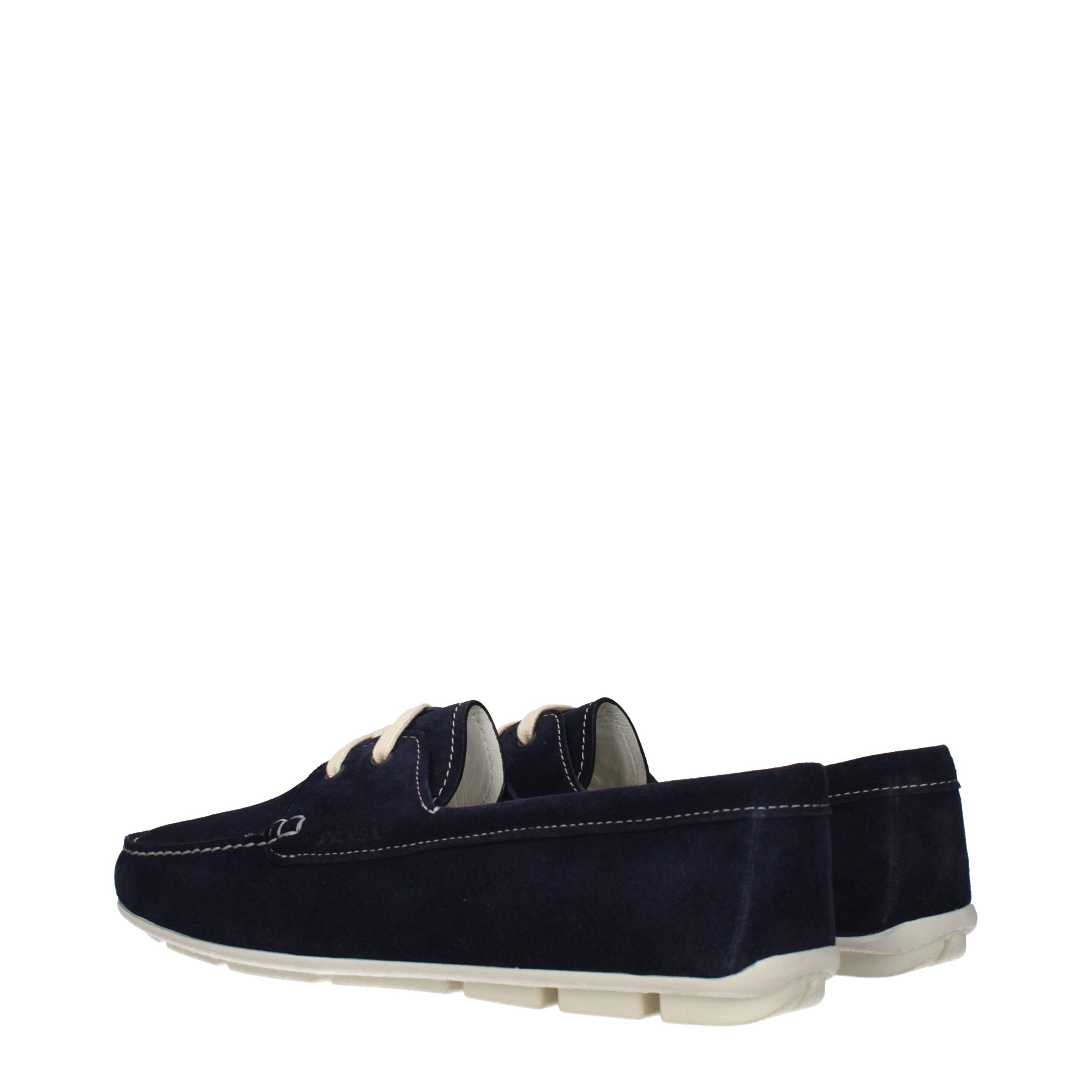 Prada Blue Leather Slip-On Women's Loafers