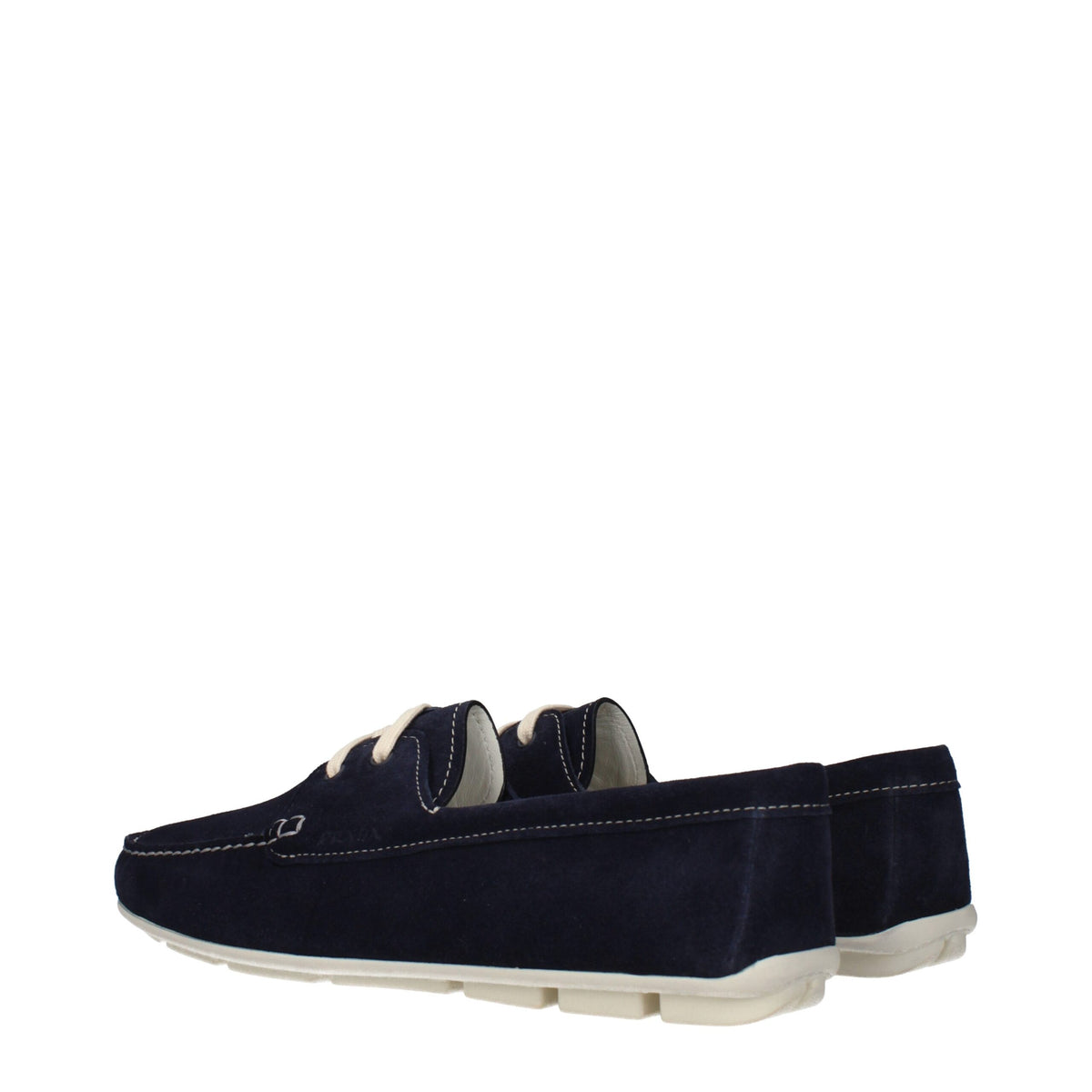 Prada Blue Leather Slip-On Women's Loafers