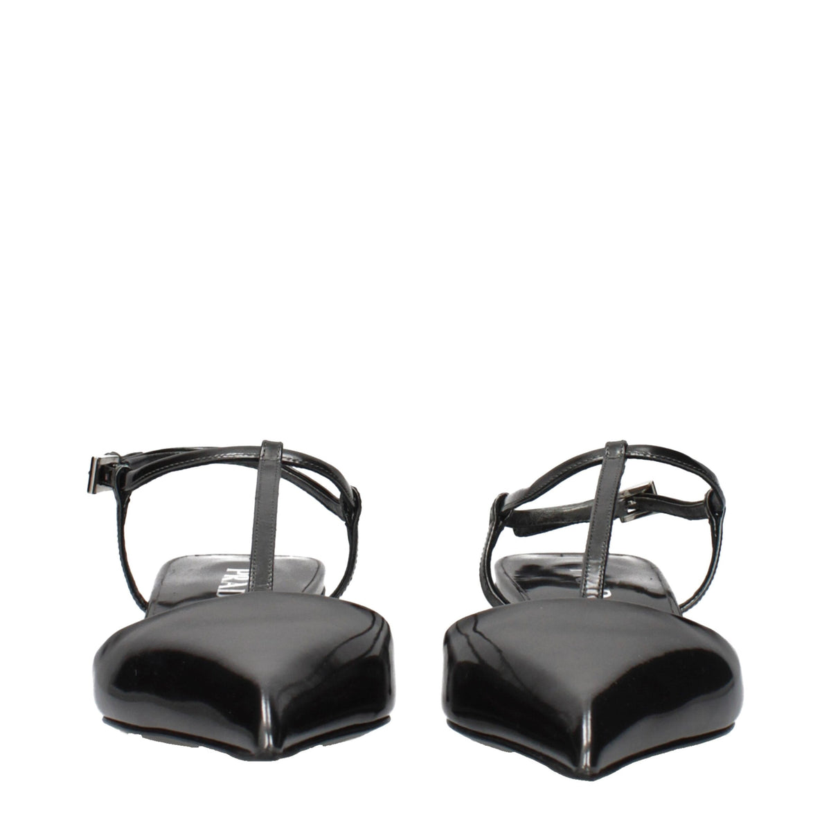 Prada Gray Leather Flat Women's Sandals