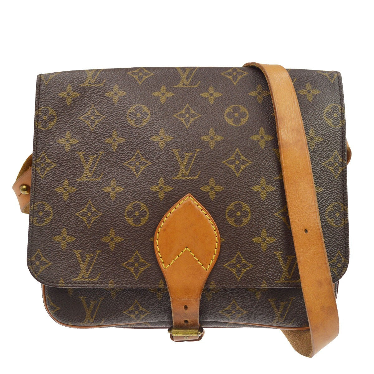 Louis Vuitton Cartouchiere Monogram Canvas Brown Canvas Handbag (Pre-Owned)
