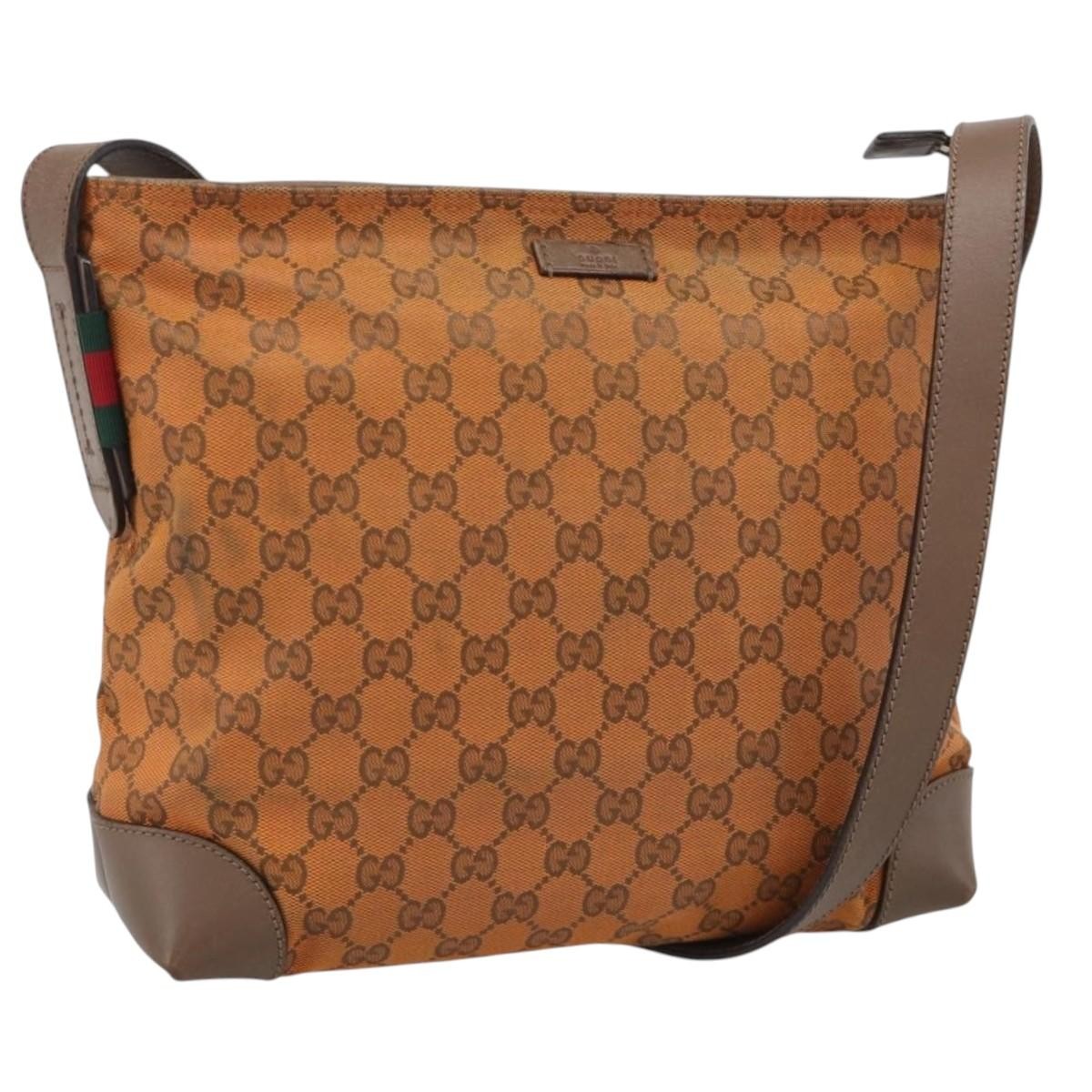 Gucci Shoulder Canvas Orange Canvas Shoulder Bag Bag (Pre-Owned)