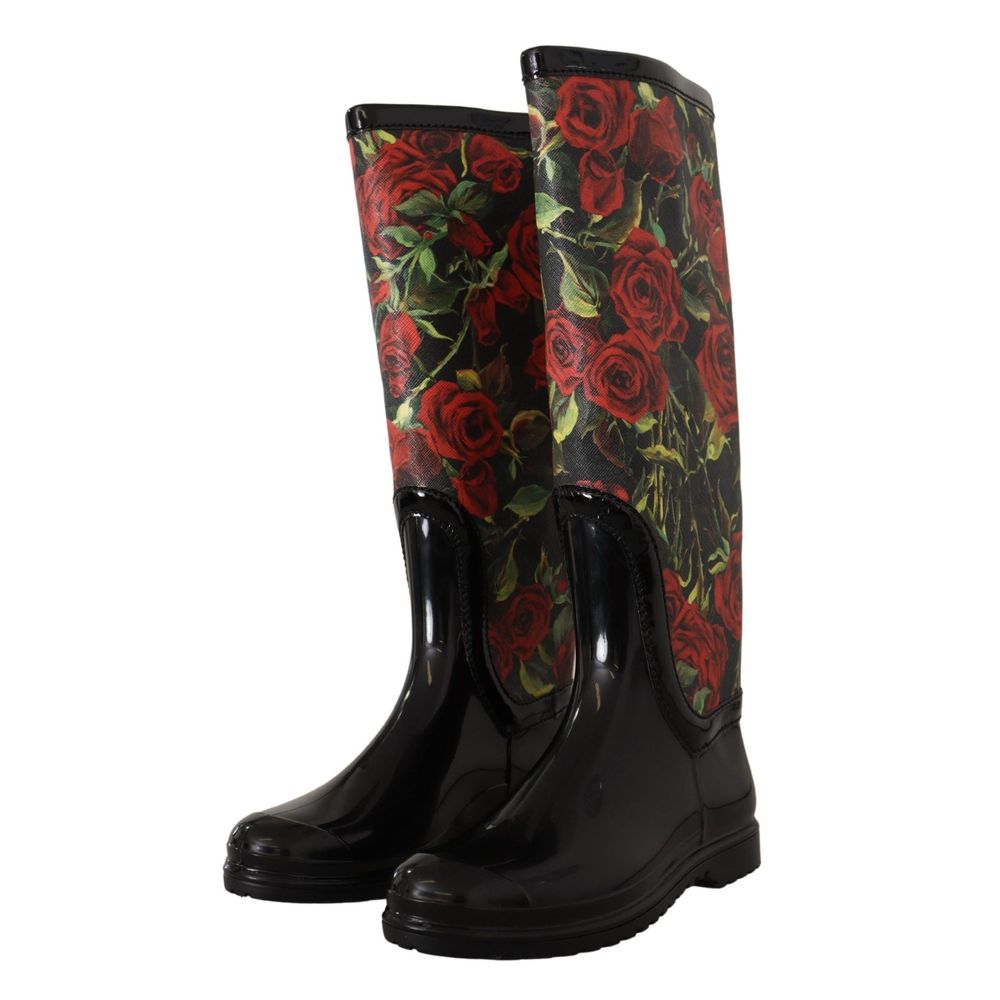 Dolce & Gabbana Black Polyvinyl Rain Women's Boots