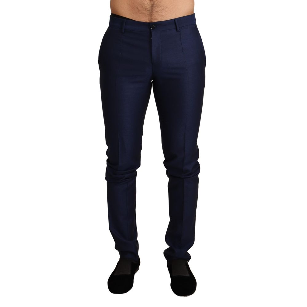 Dolce & Gabbana Blue Virgin Wool Men's Pants