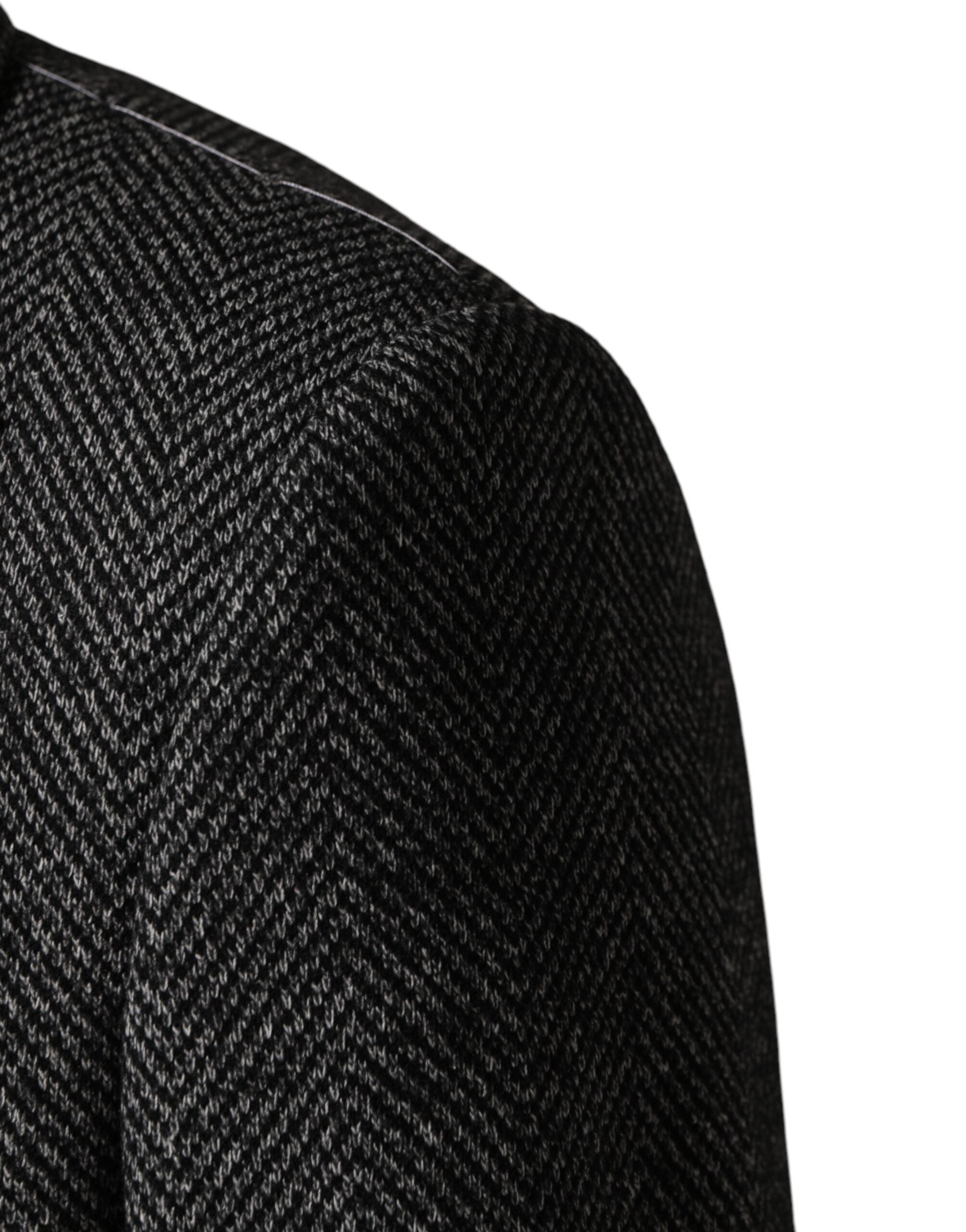 Dolce & Gabbana Gray Wool Blend Long Trench Coat Men Men's Jacket