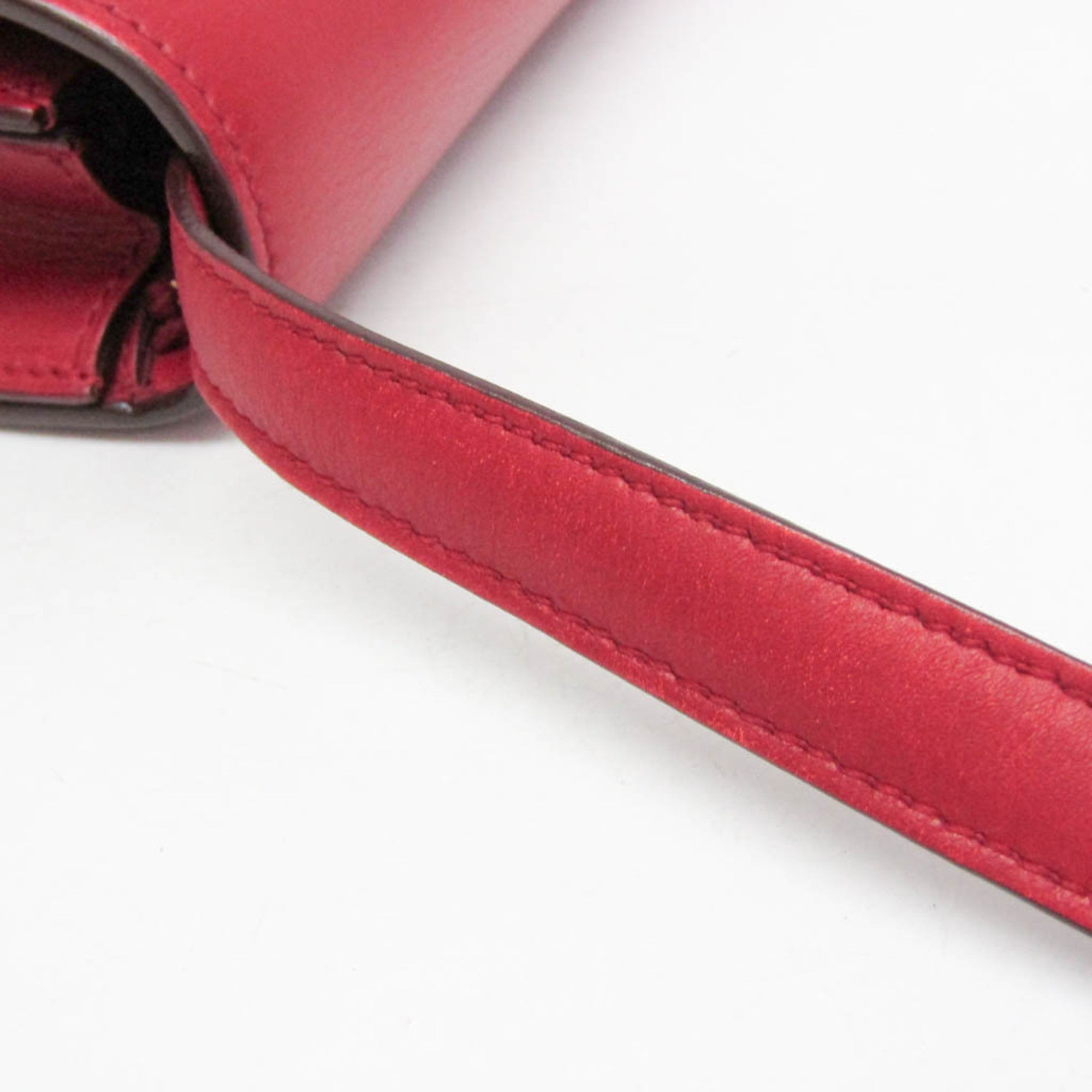 Celine Classic Box Smooth Leather Red Calfskin Handbag (Pre-Owned)