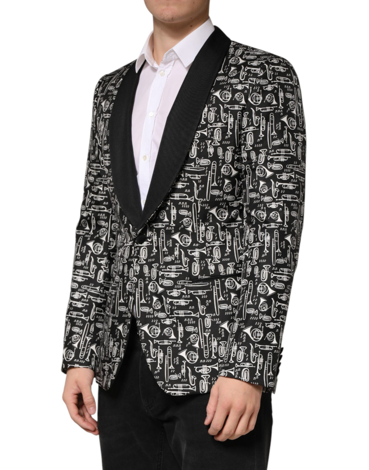 Dolce & Gabbana Black Jazz Club Silk Single Breasted Men's Blazer