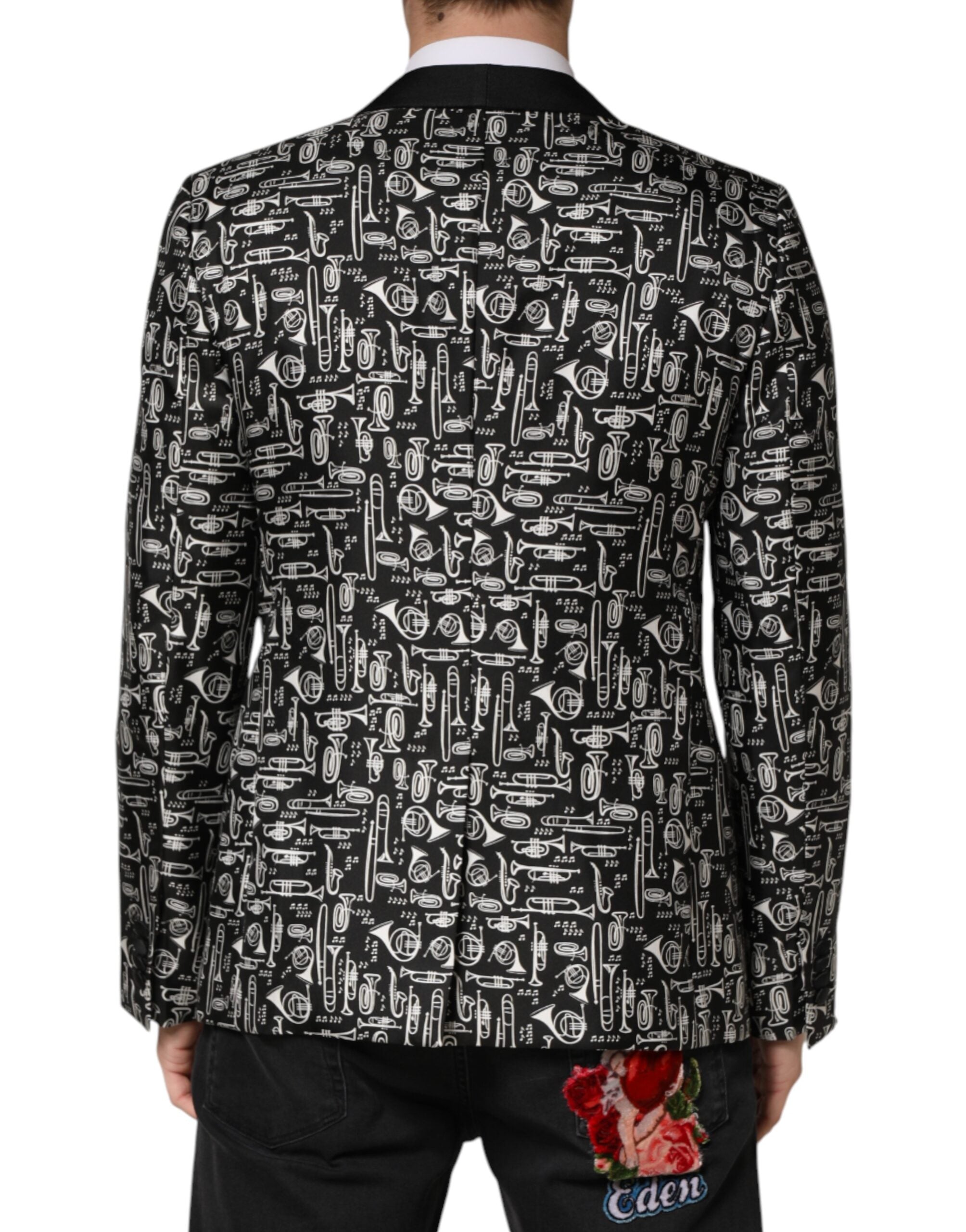 Dolce & Gabbana Black Jazz Club Silk Single Breasted Men's Blazer