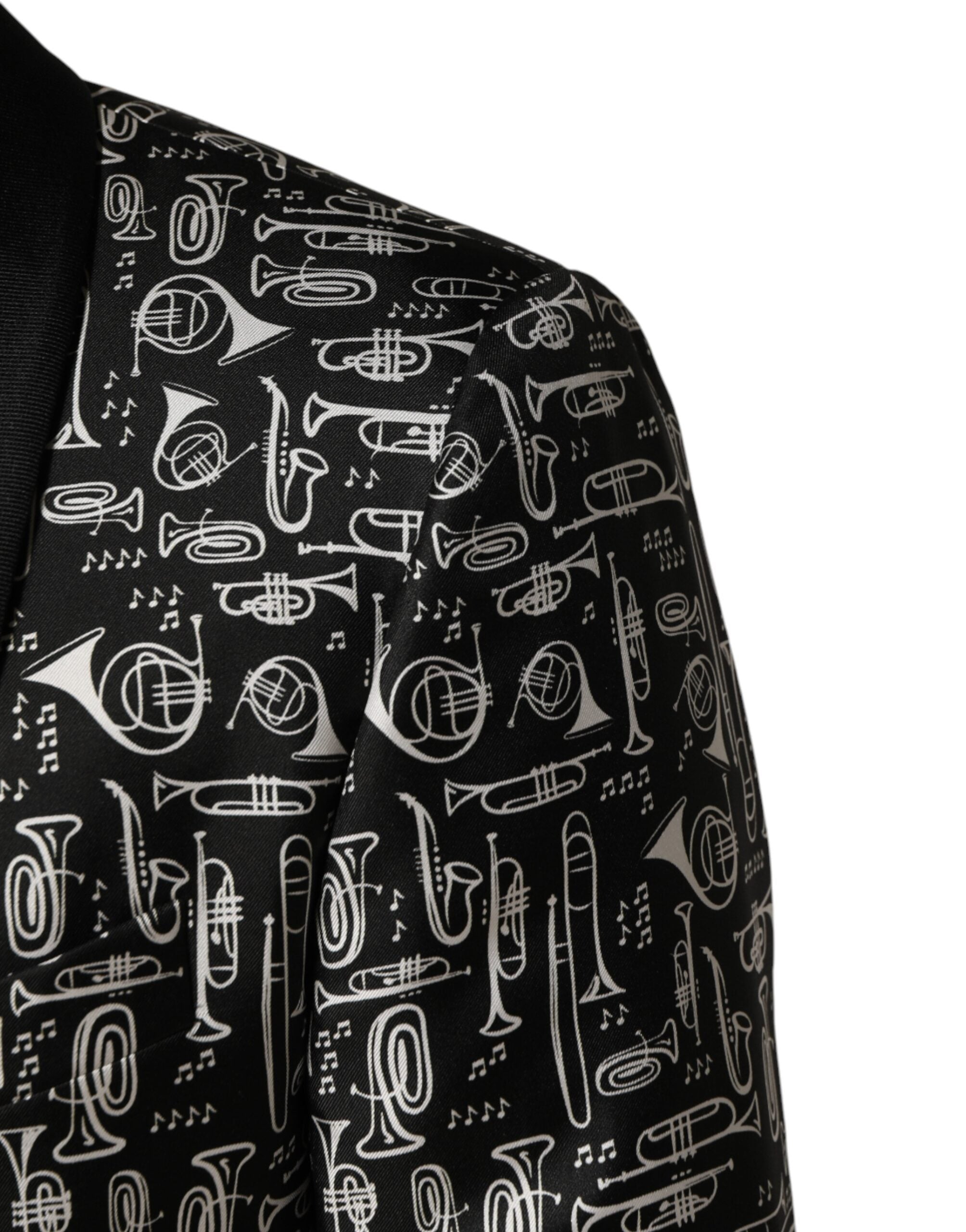 Dolce & Gabbana Black Jazz Club Silk Single Breasted Men's Blazer