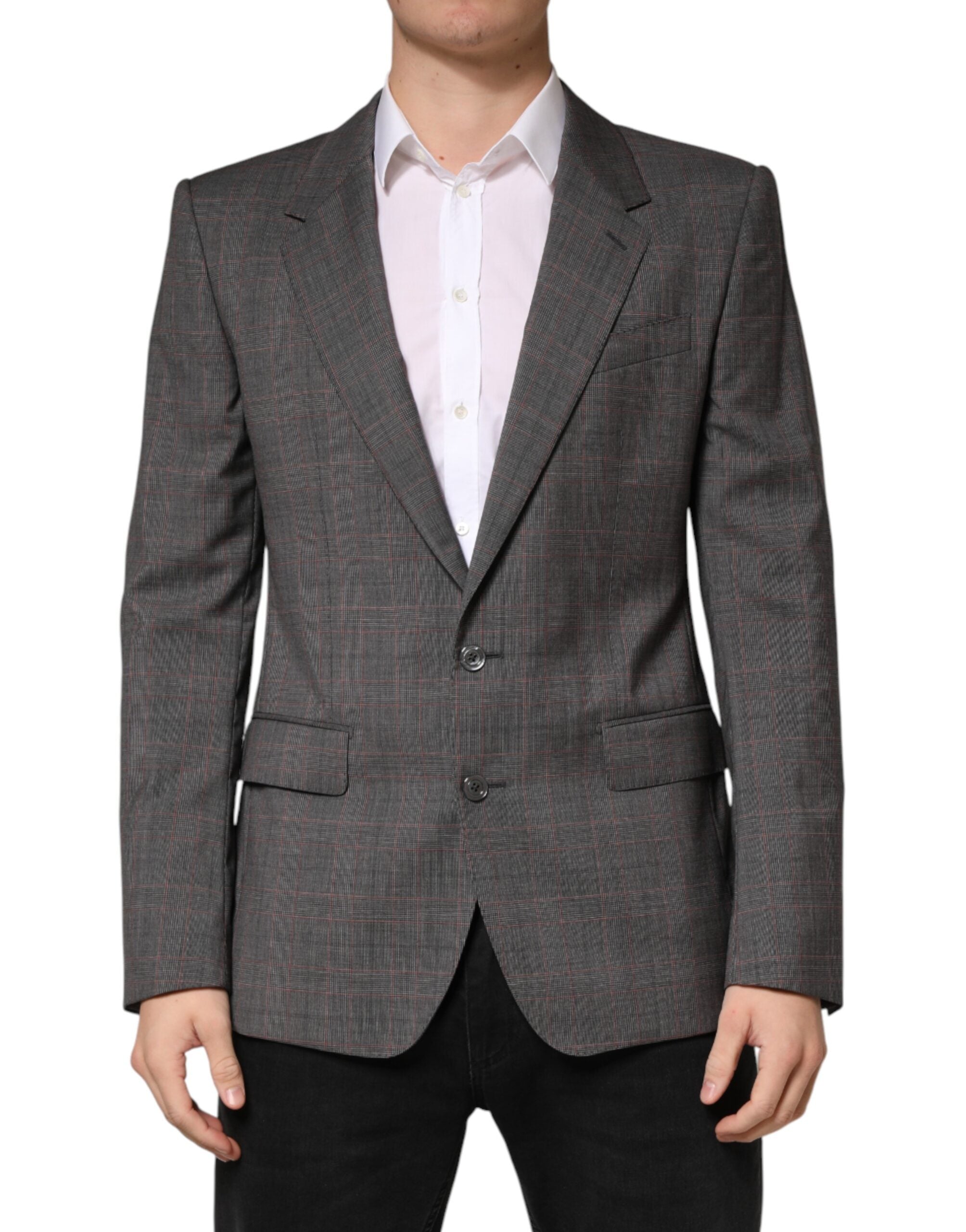 Dolce & Gabbana Gray Wool Single Breasted 2 Button Men's Blazer (Pre-Owned)