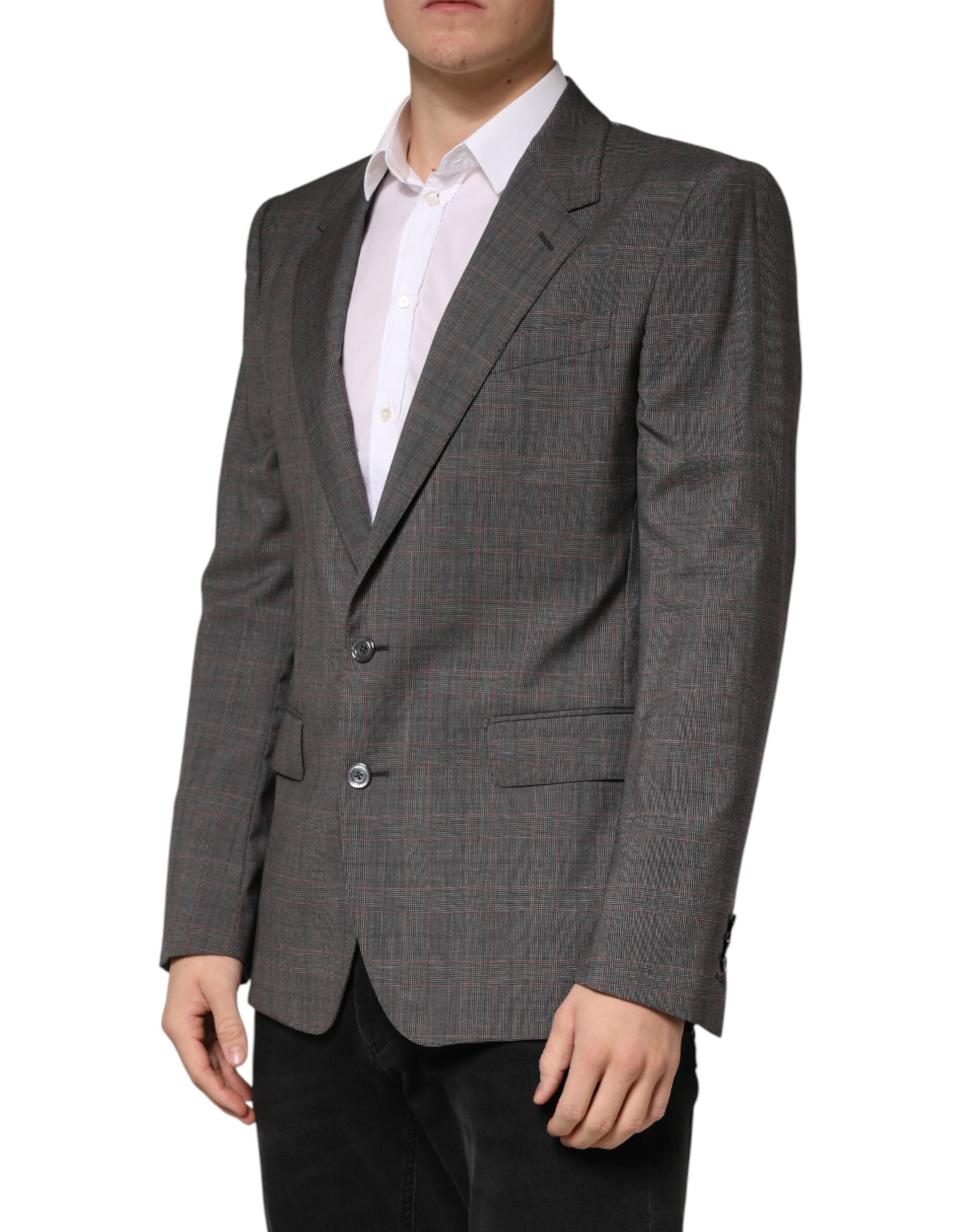 Dolce & Gabbana Gray Wool Single Breasted 2 Button Men's Blazer (Pre-Owned)