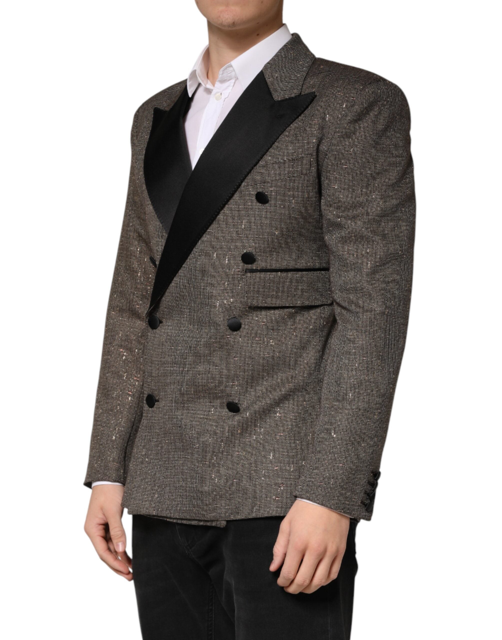Dolce & Gabbana Gray Double Breasted 2 Button Jacket Men's Blazer