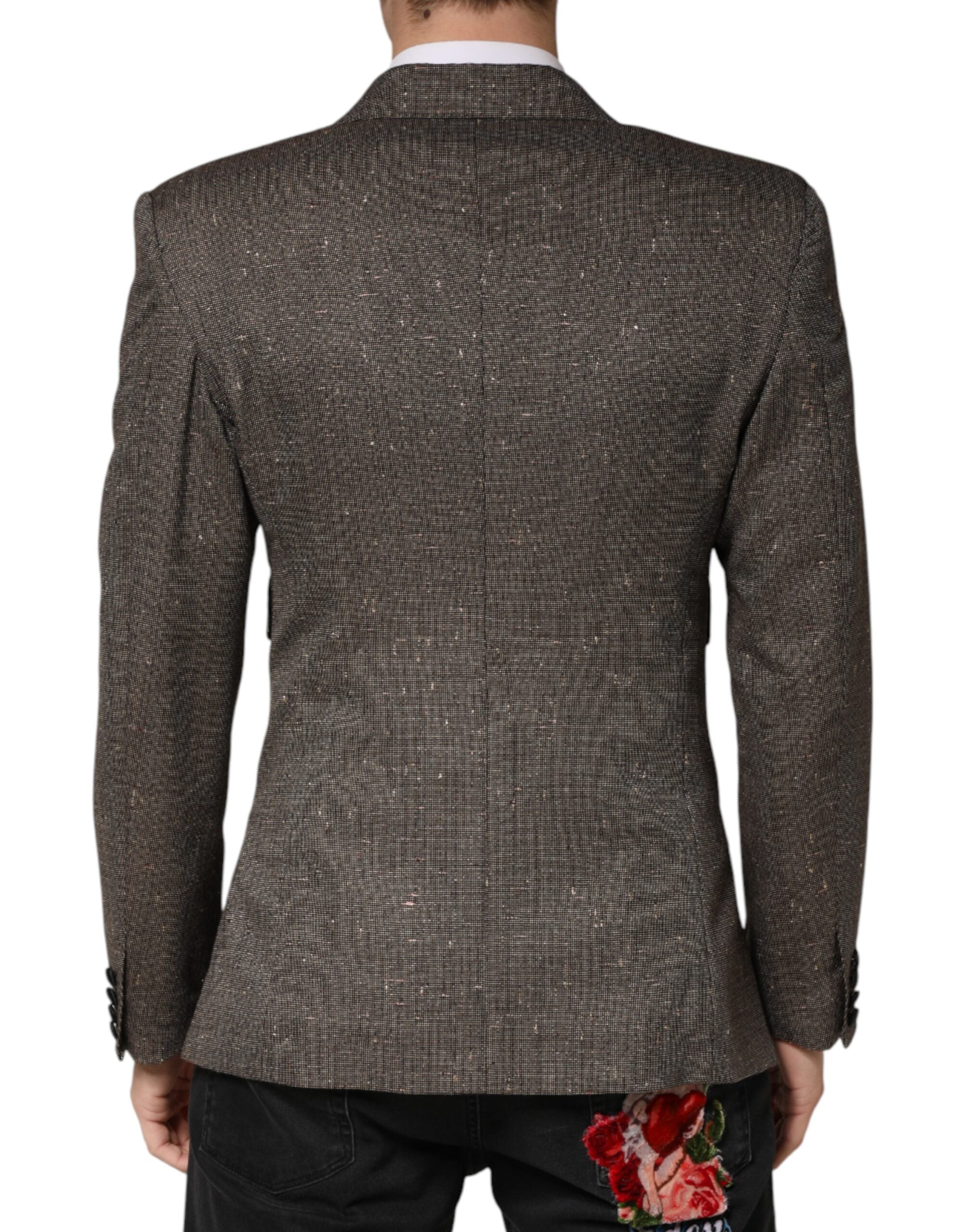 Dolce & Gabbana Gray Double Breasted 2 Button Jacket Men's Blazer