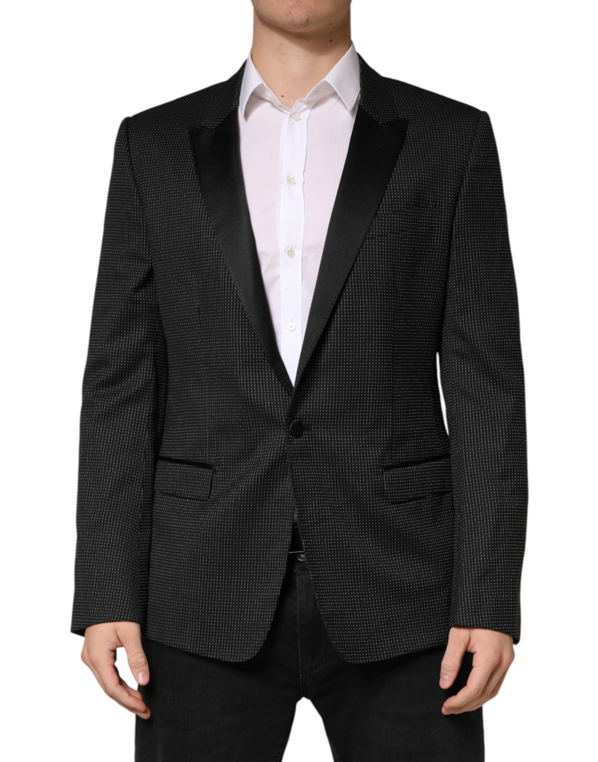 Dolce & Gabbana Dark Gray Fantasy Single Breasted Jacket Men's Blazer