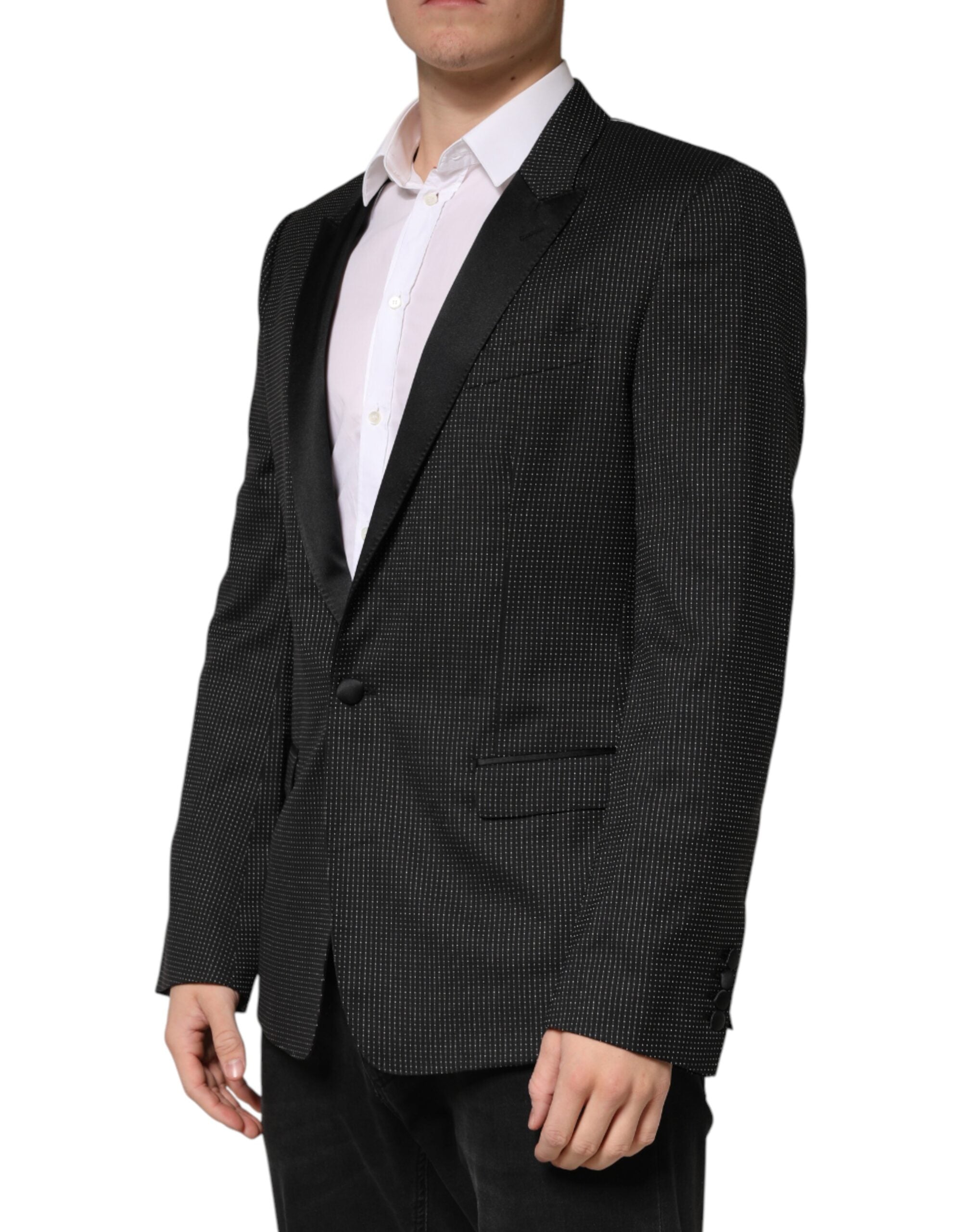 Dolce & Gabbana Dark Gray Fantasy Single Breasted Jacket Men's Blazer
