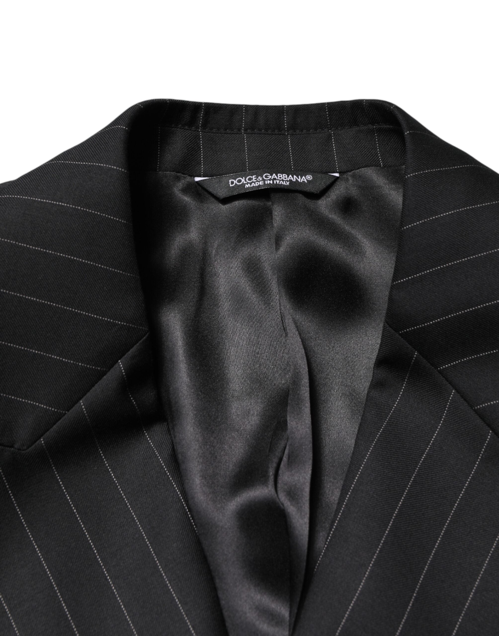 Dolce & Gabbana Dark Gray Stripes Double Breasted 2Button Men's Blazer