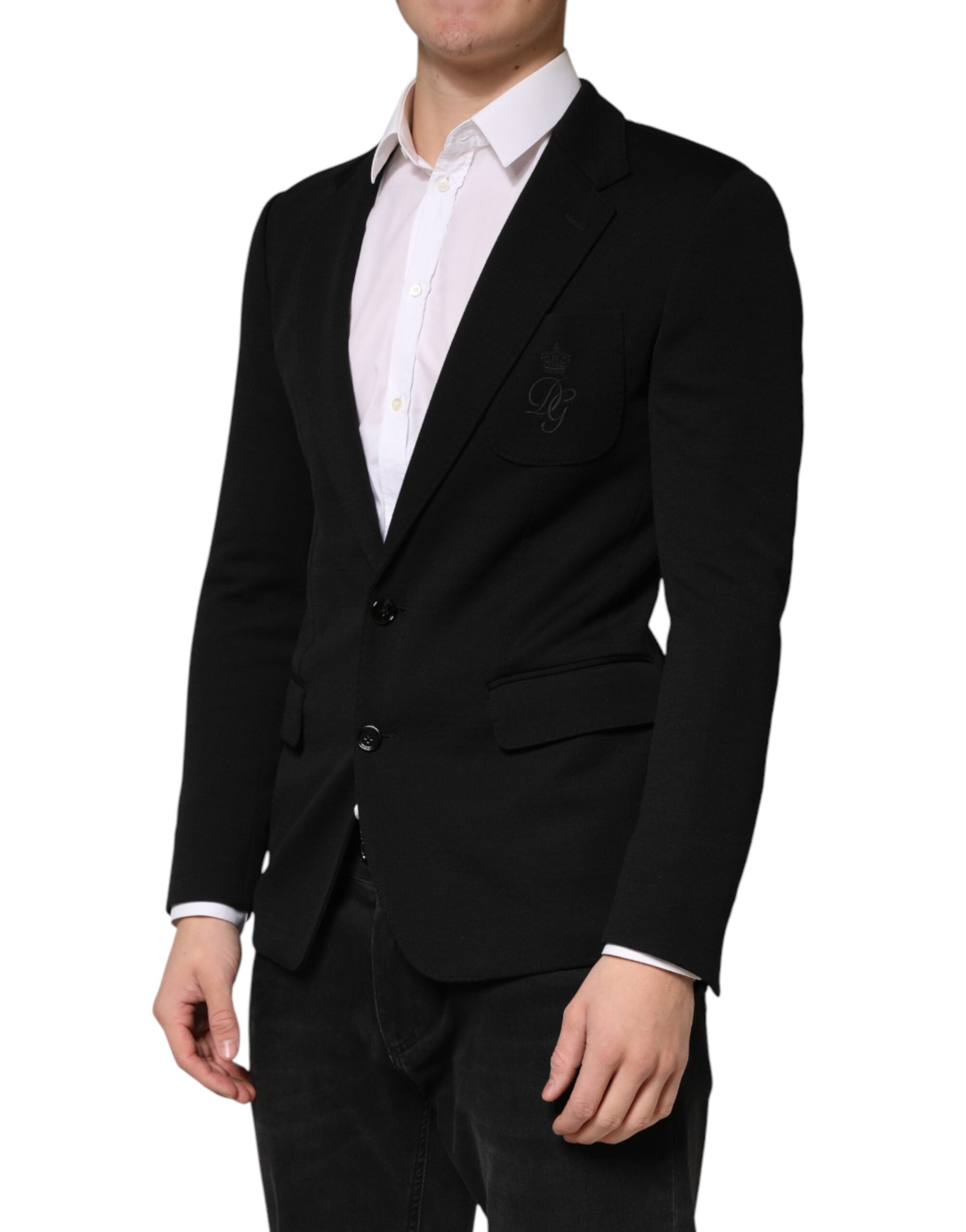 Dolce & Gabbana Black Wool Single Breasted 2 Button Men's Blazer
