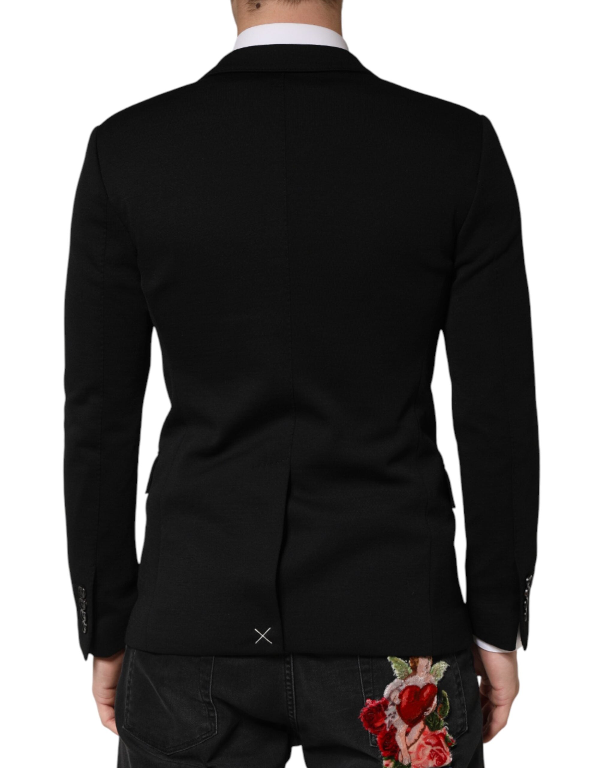 Dolce & Gabbana Black Wool Single Breasted 2 Button Men's Blazer