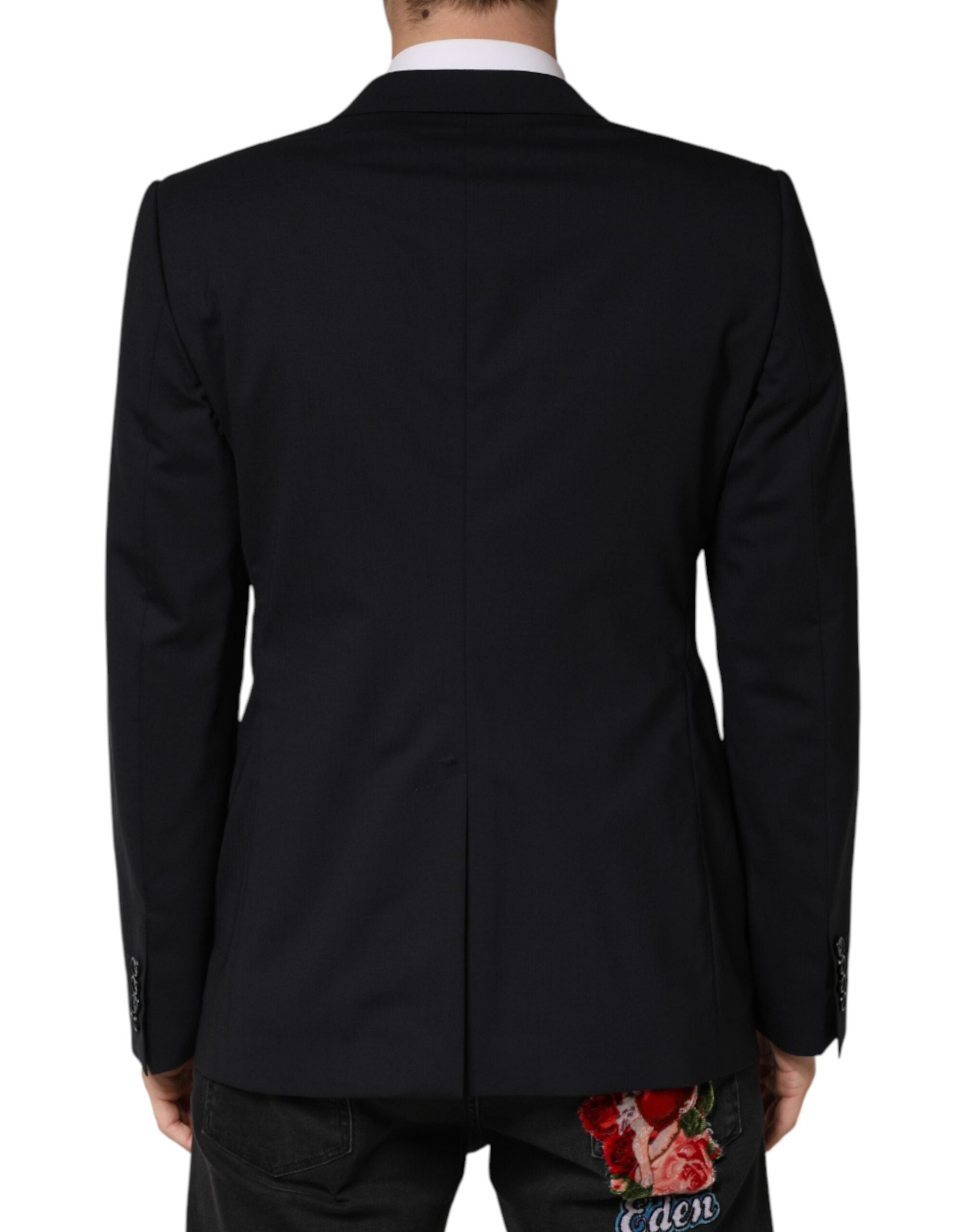 Dolce & Gabbana Dark Blue Wool Single Breasted 2 Button Men's Blazer