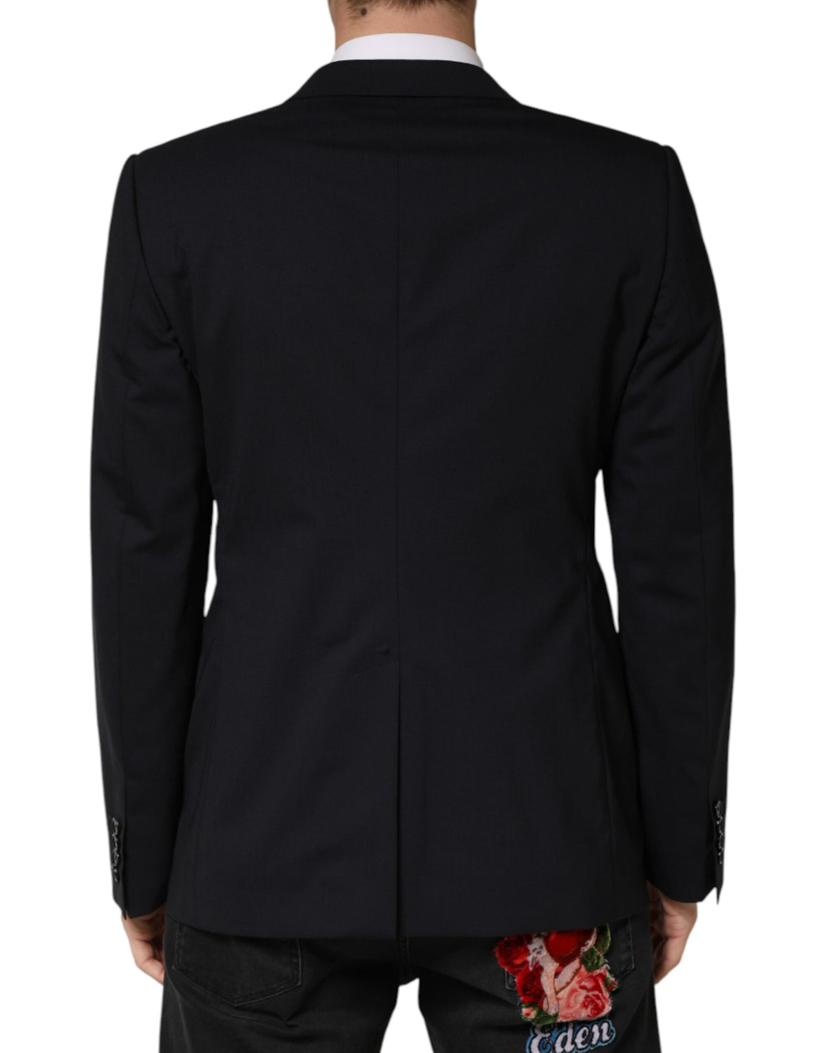 Dolce & Gabbana Dark Blue Wool Single Breasted 2 Button Men's Blazer