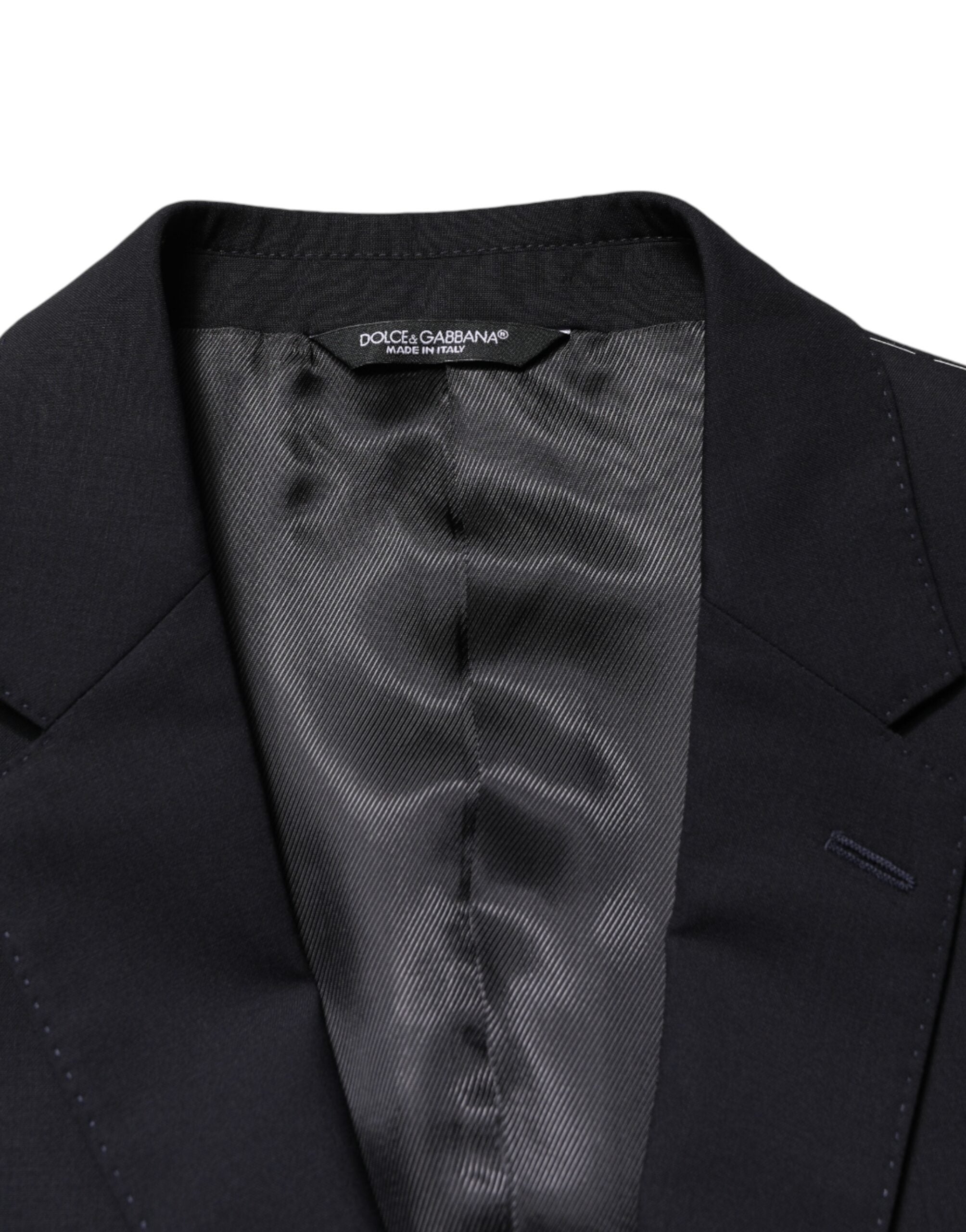 Dolce & Gabbana Dark Blue Wool Single Breasted 2 Button Men's Blazer
