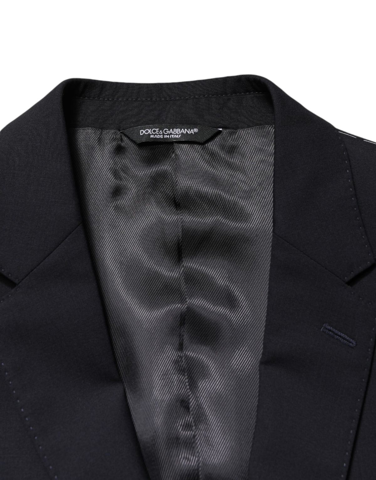 Dolce & Gabbana Dark Blue Wool Single Breasted 2 Button Men's Blazer