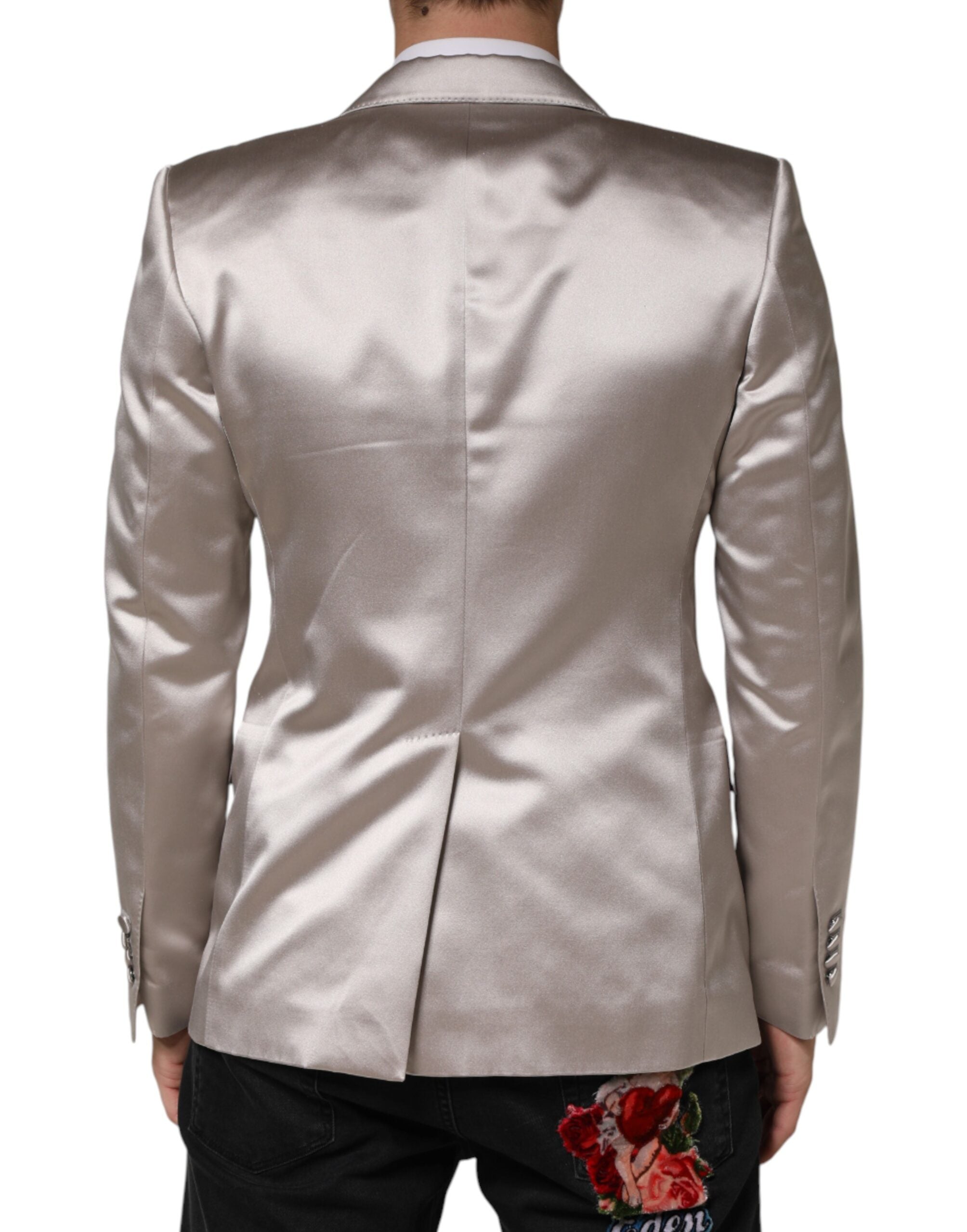 Dolce & Gabbana Silver SICILIA Single Breasted Jacket Men's Blazer (Pre-Owned)