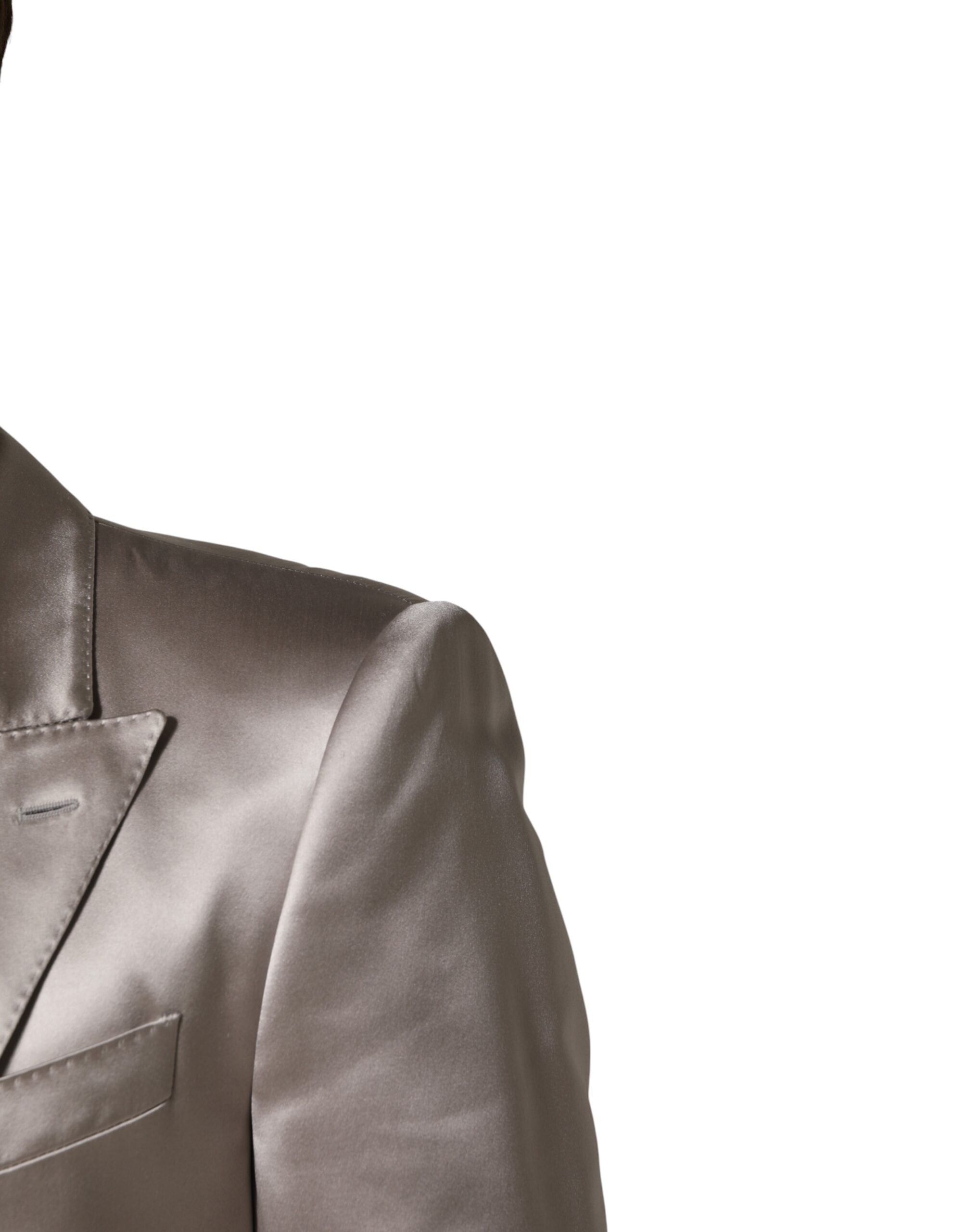 Dolce & Gabbana Silver SICILIA Single Breasted Jacket Men's Blazer (Pre-Owned)