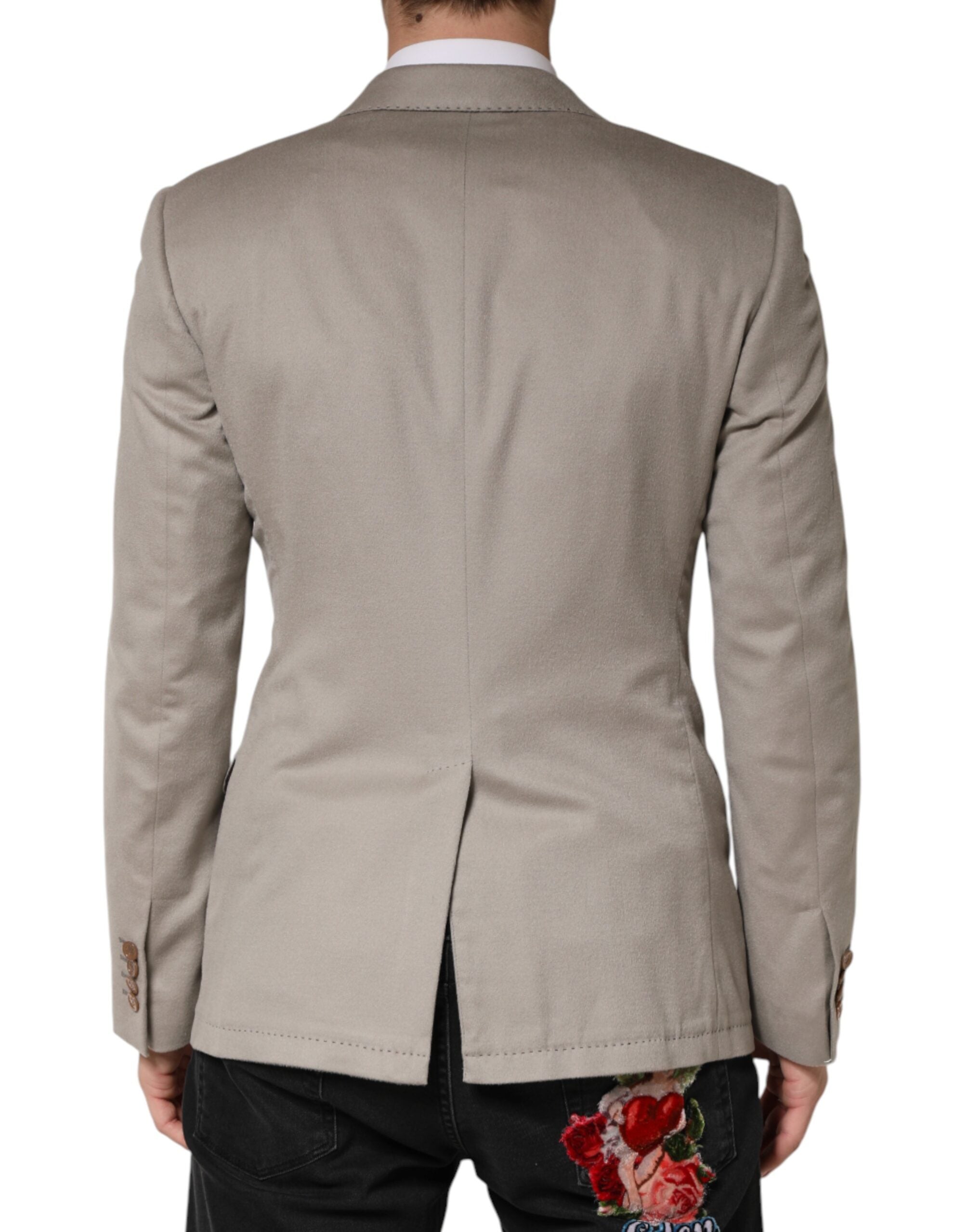 Dolce & Gabbana Gray Cashmere Single Breasted Jacket Men's Blazer (Pre-Owned)